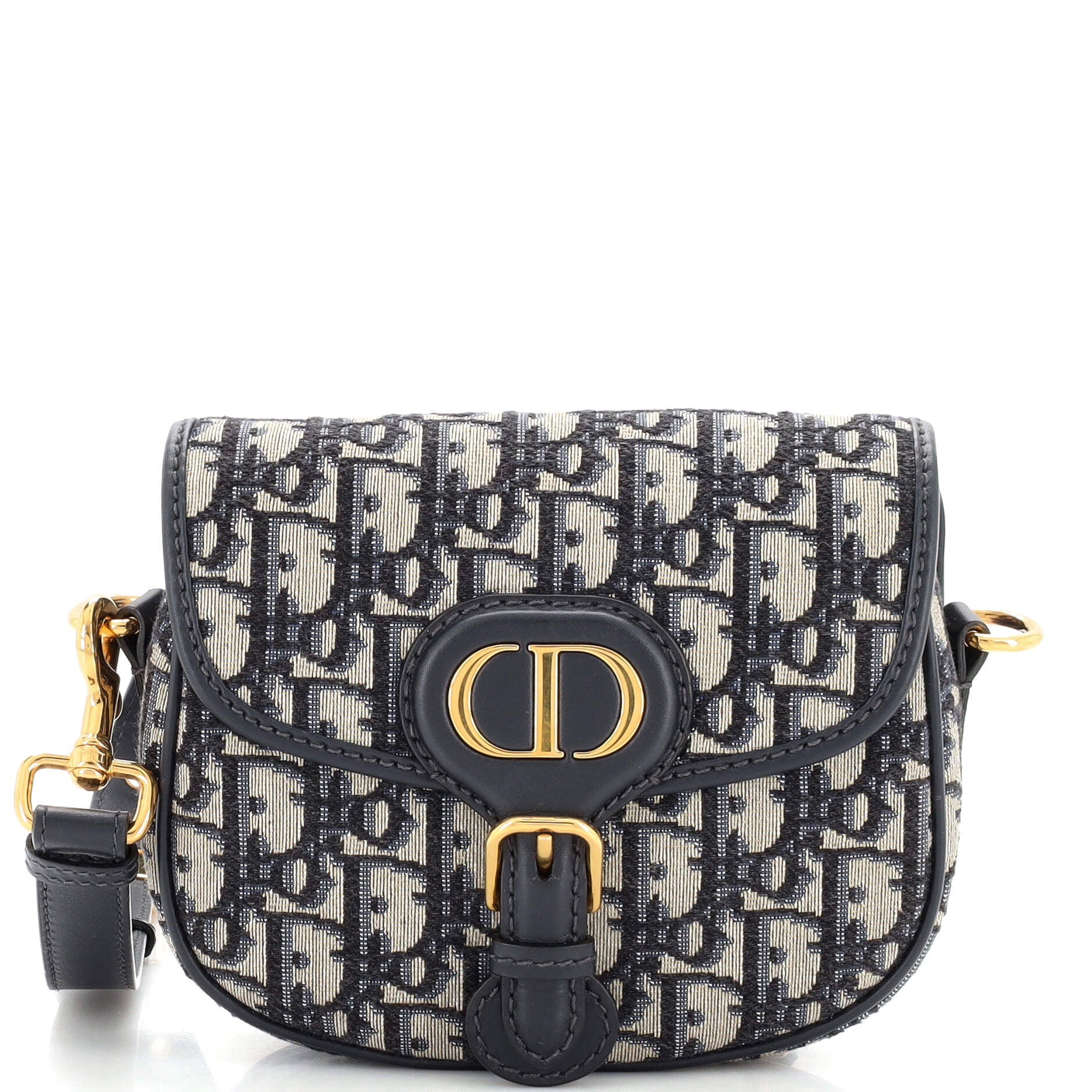 Christian Dior Oblique Jacquard Saddle Nano Bag Trotter Shoulder Bag Black  Gray