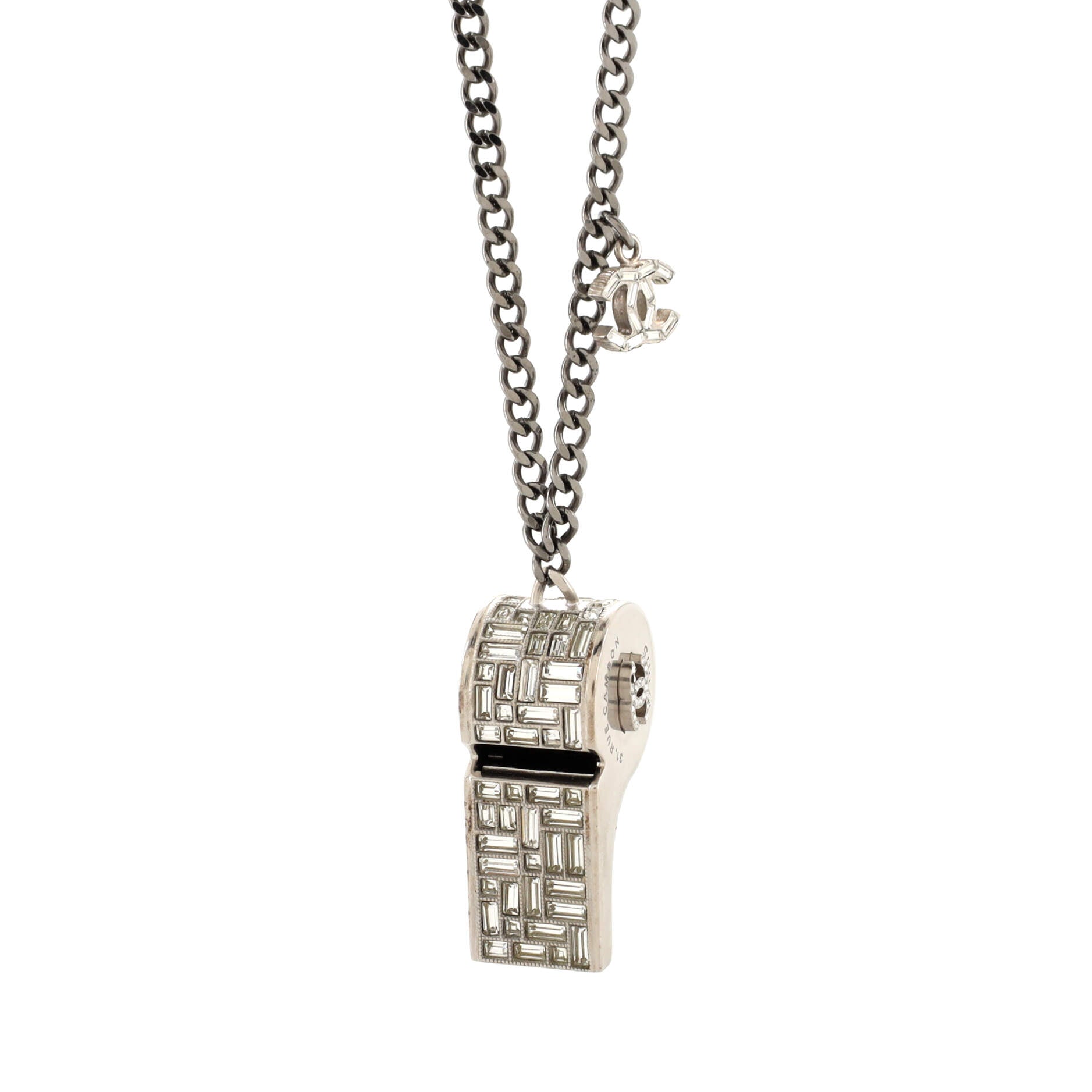 Chanel Vintage CC Whistle Pendant Necklace