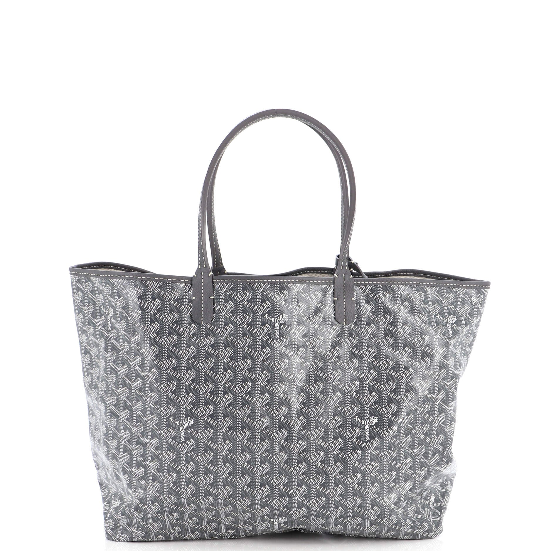 Goyard Saint Louis Claire voie Chevron Print Coated Canvas Tote Bag White