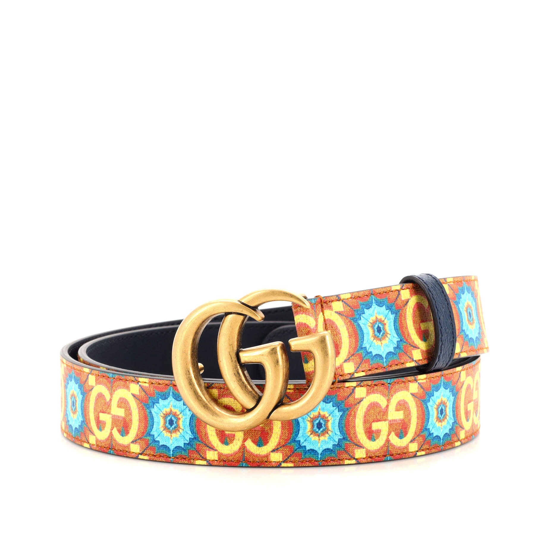 Gucci GG Supreme Belt with G Buckle in Multicolor Canvas Multiple