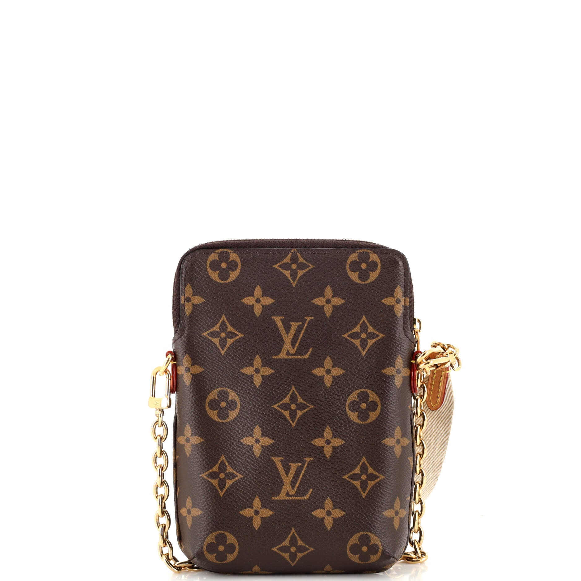 LOUIS VUITTON Utility Phone Sleeve Monogram Canvas Crossbody Bag Brown