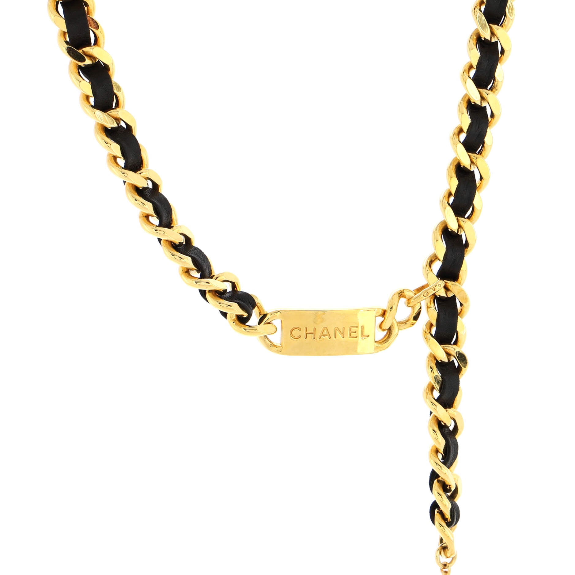 CHANEL CC Gold Metal Rhinestone Chain Link Waist Belt For Sale at 1stDibs