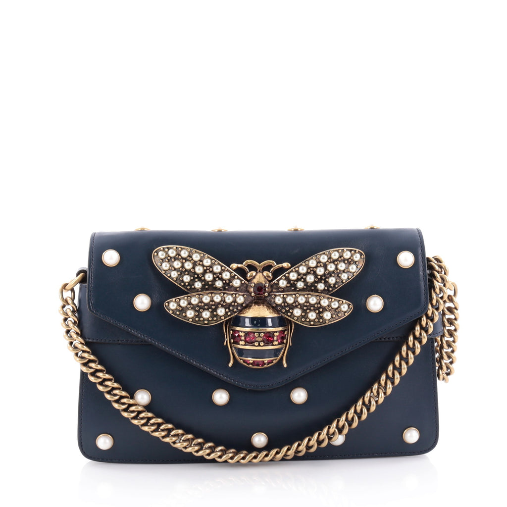 Buy Gucci Broadway Pearly Bee Shoulder Bag Embellished 2261808 – Rebag