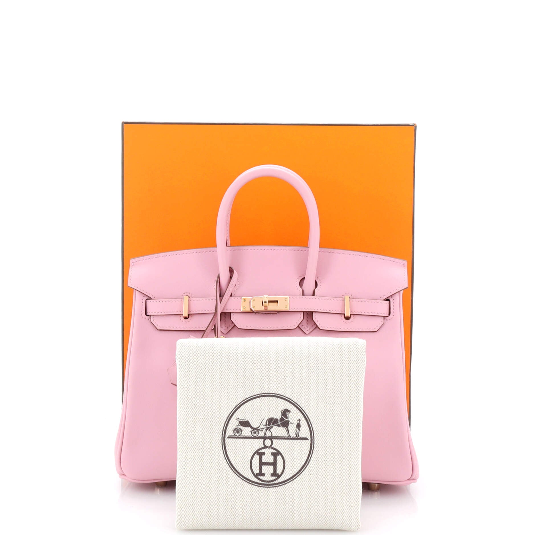 Hermes Birkin 25 Bubblegum Light Pink Gold Top Handle Tote