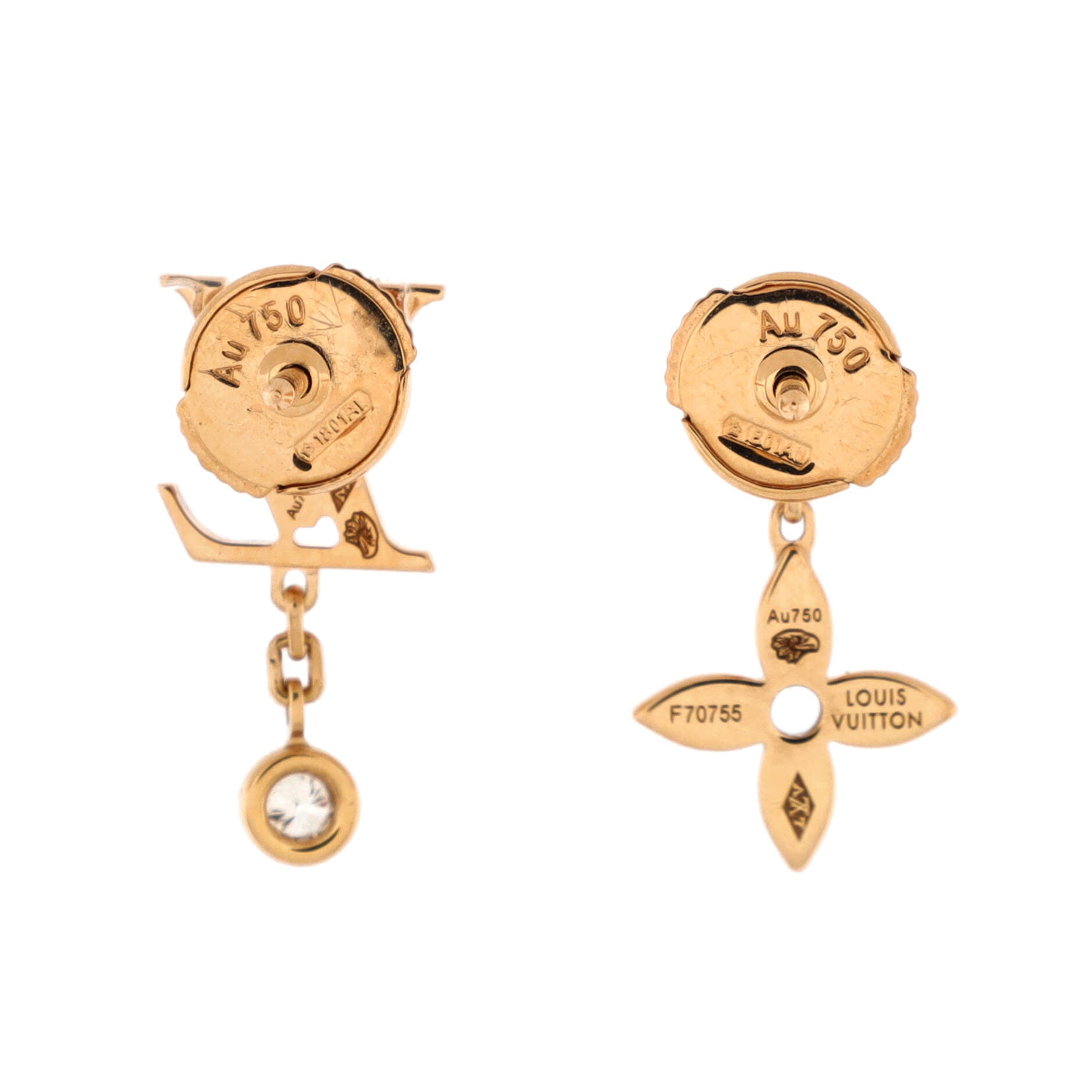 Dentelle de Monogram rose gold earrings, Louis Vuitton