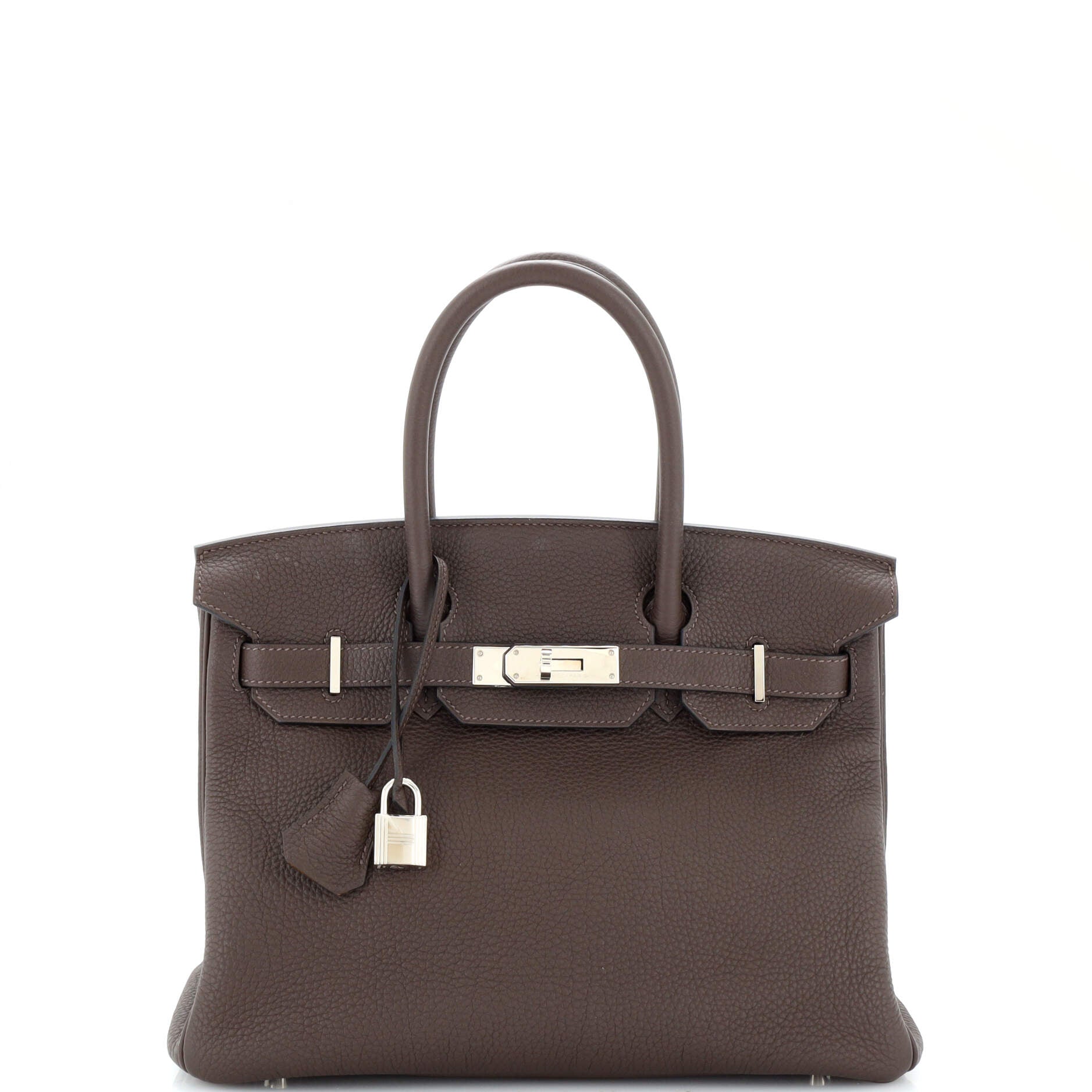 Pre-owned Hermes Birkin 35 Chocolate Togo Palladium Hardware