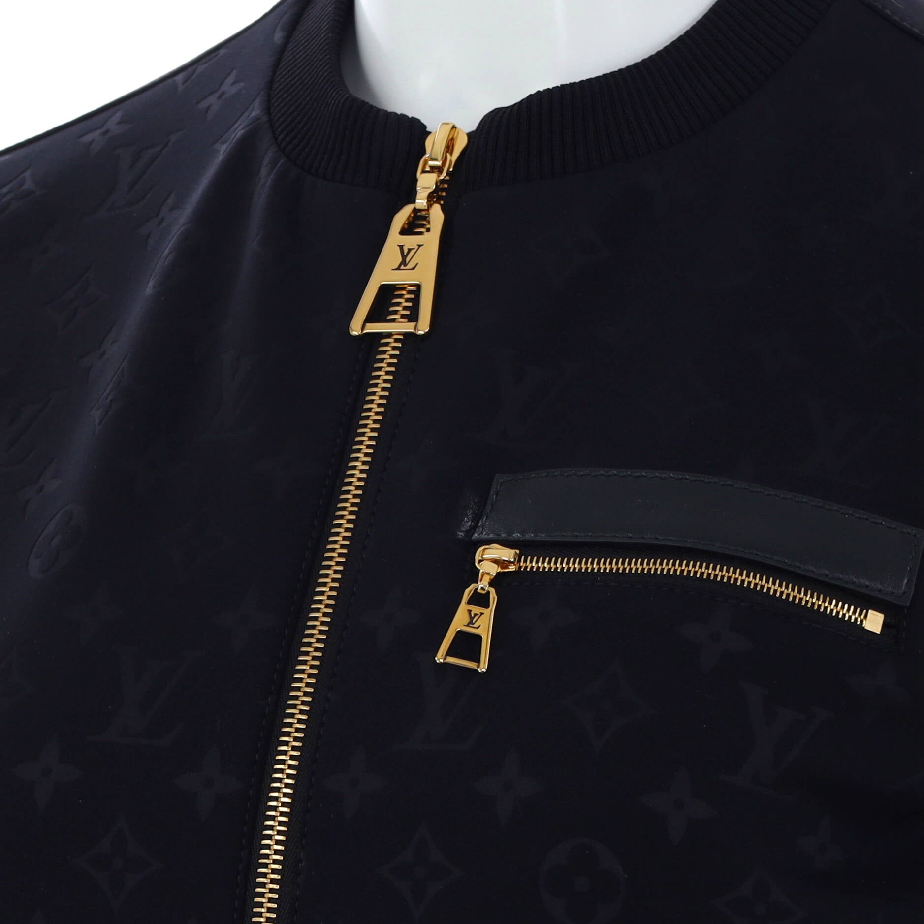 Louis Vuitton Navy Sleeve Monogram Bomber Jacket