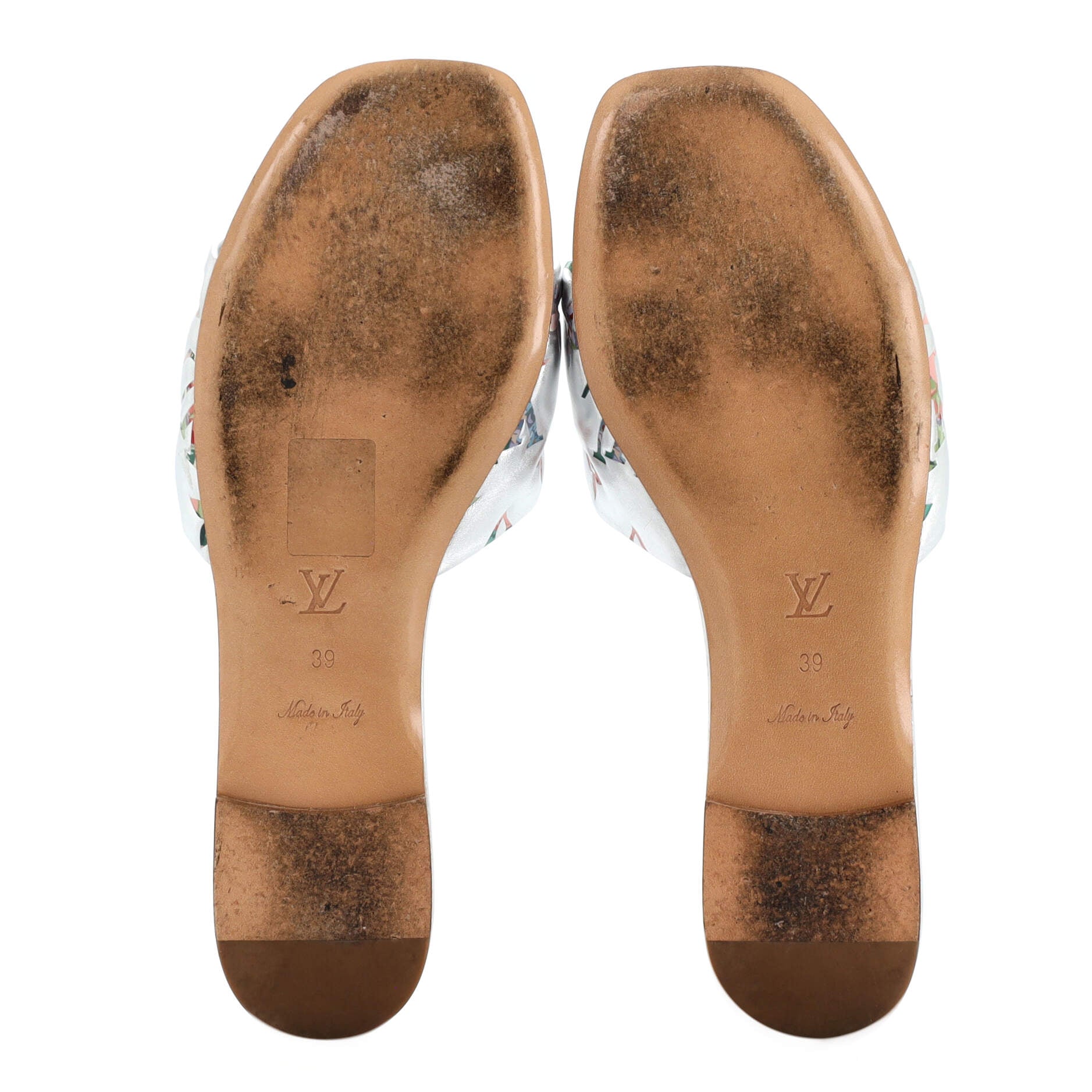 Louis Vuitton Lambskin Embossed Monogram Jumbo Flatform Mule Sandals 39 Rose Clair