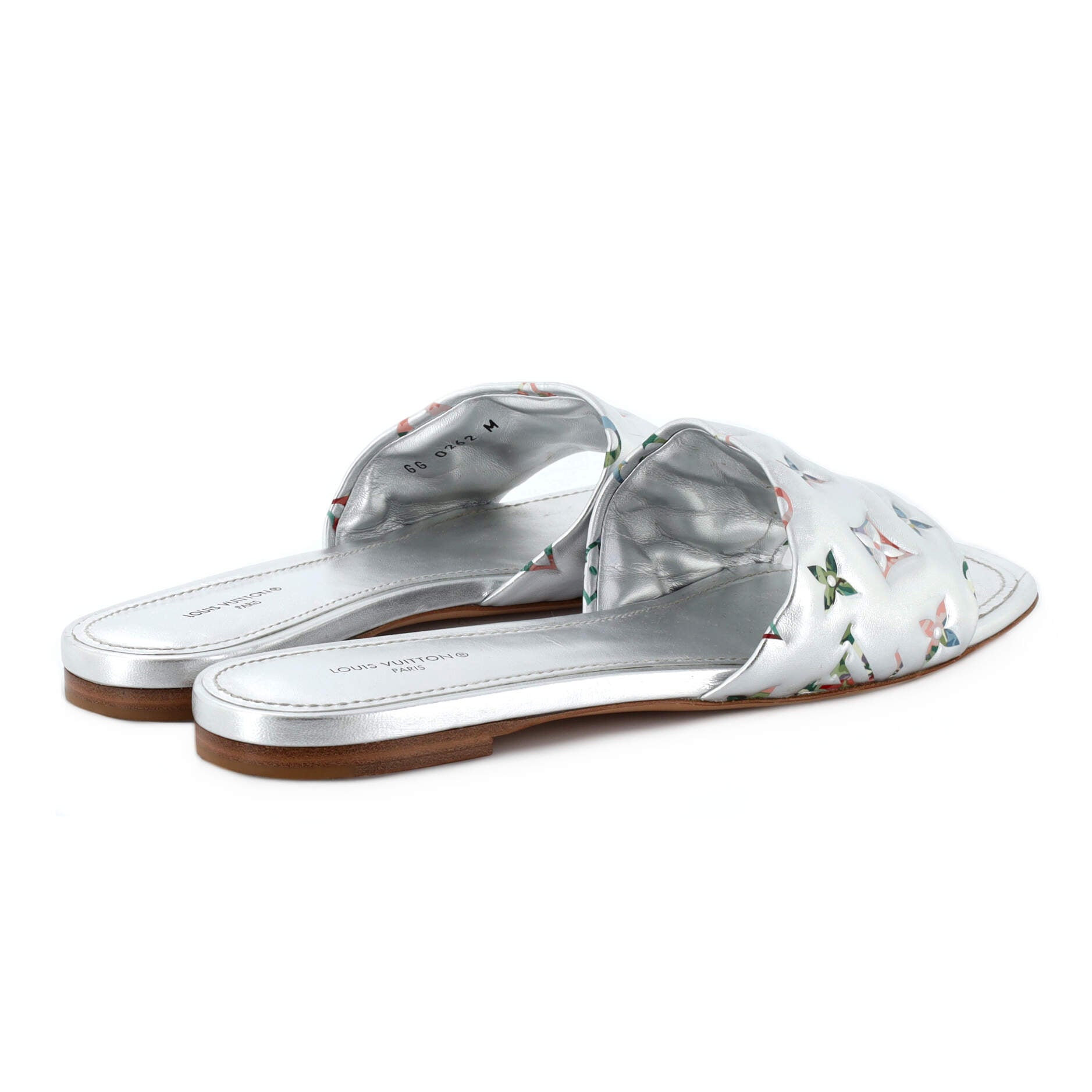 Louis Vuitton Revival Monogram-embossed Leather Flat Mules in White