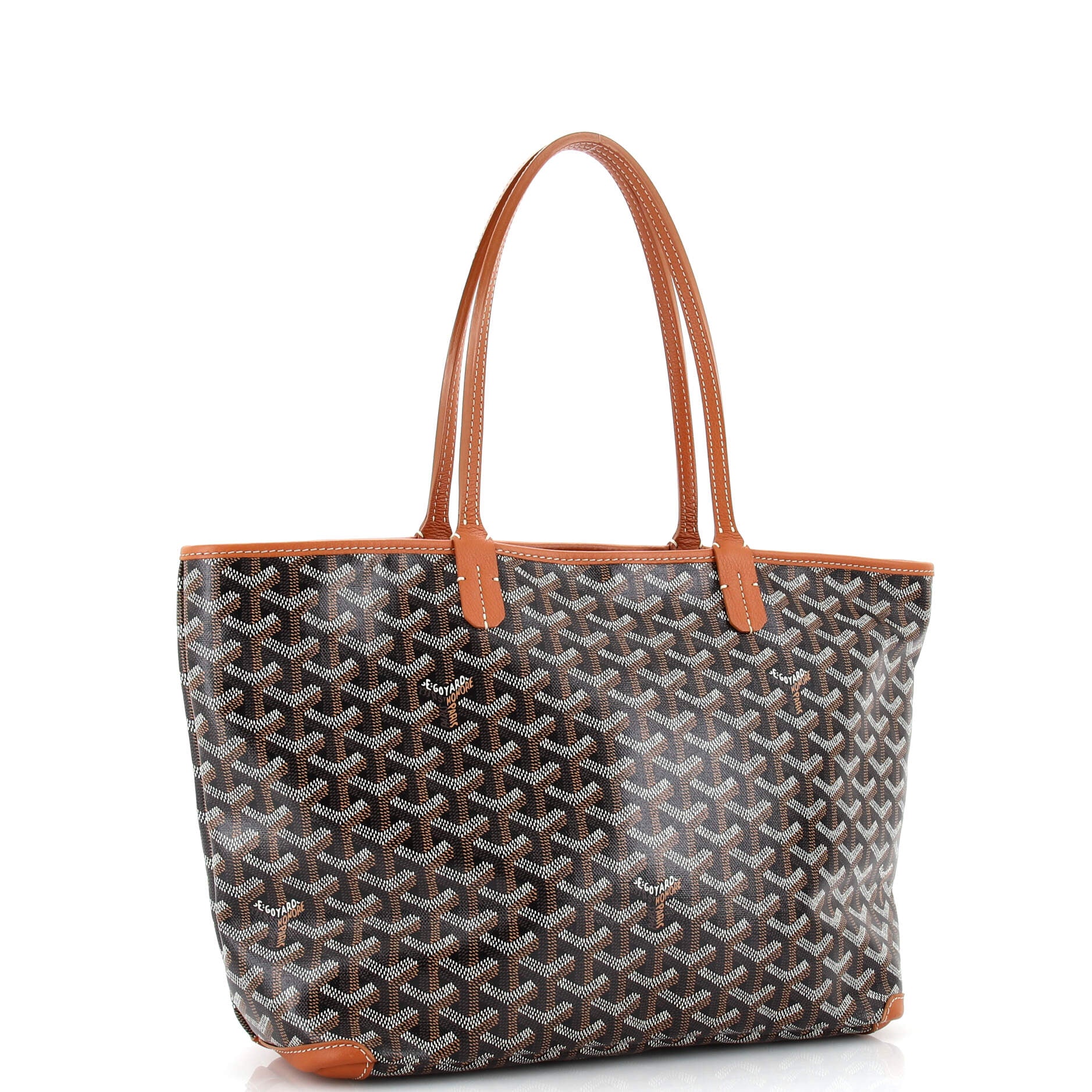 Goyard Black/Brown Chevron Print Coated Canvas Anjou Reversible GM