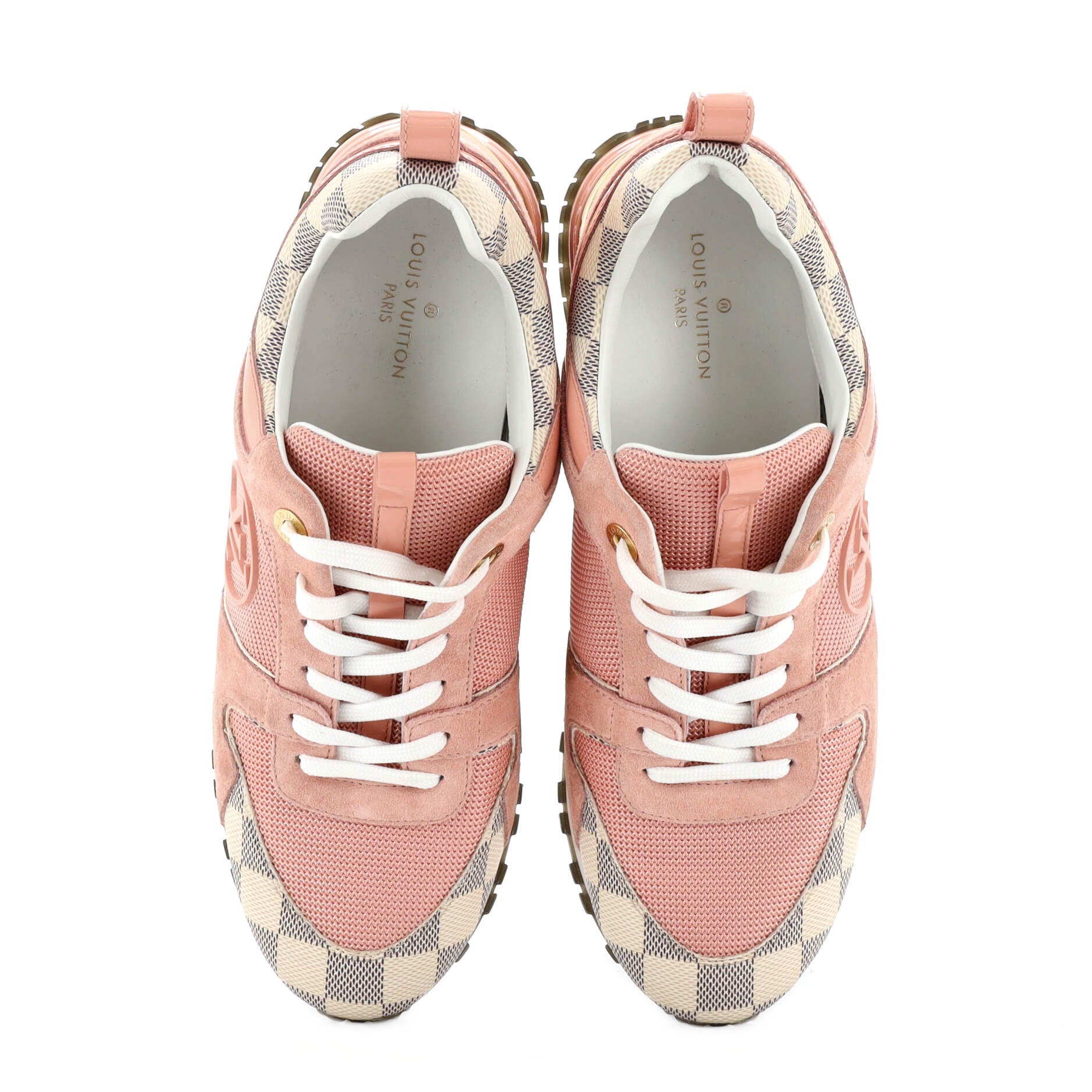 Louis Vuitton Women's Pink & White Suede Run Away Sneaker