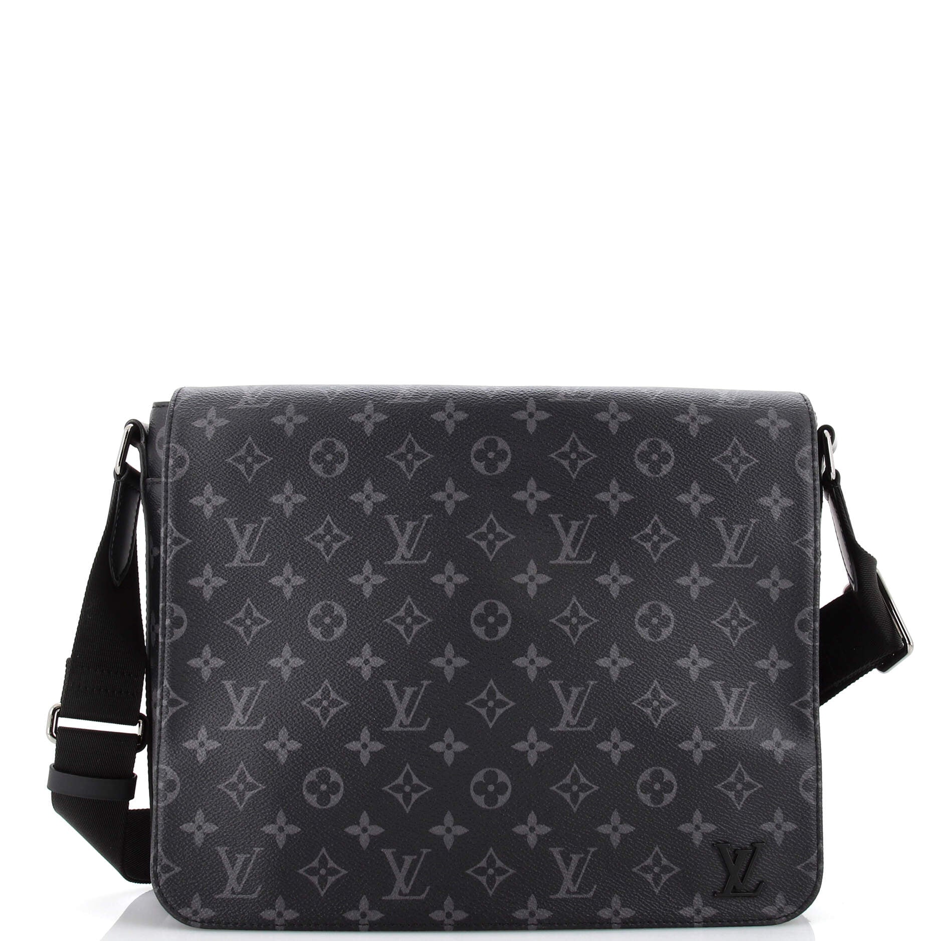 Louis Vuitton Sac Plat mm Monogram Eclipse Tote Shoulder Bag Black