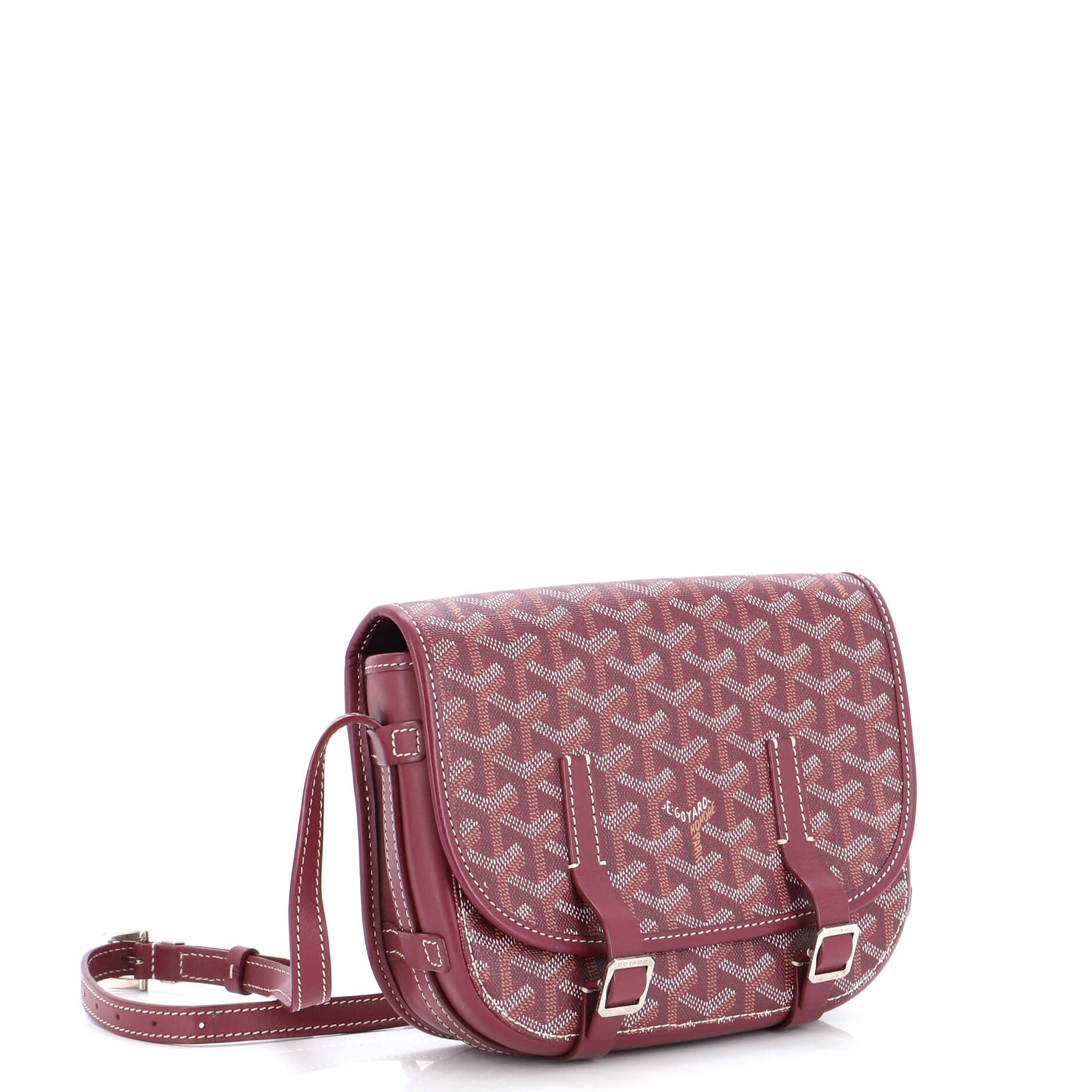 Goyard Burgundy Goyardine Coated Canvas and Leather Belvedere II MM Bag  Goyard