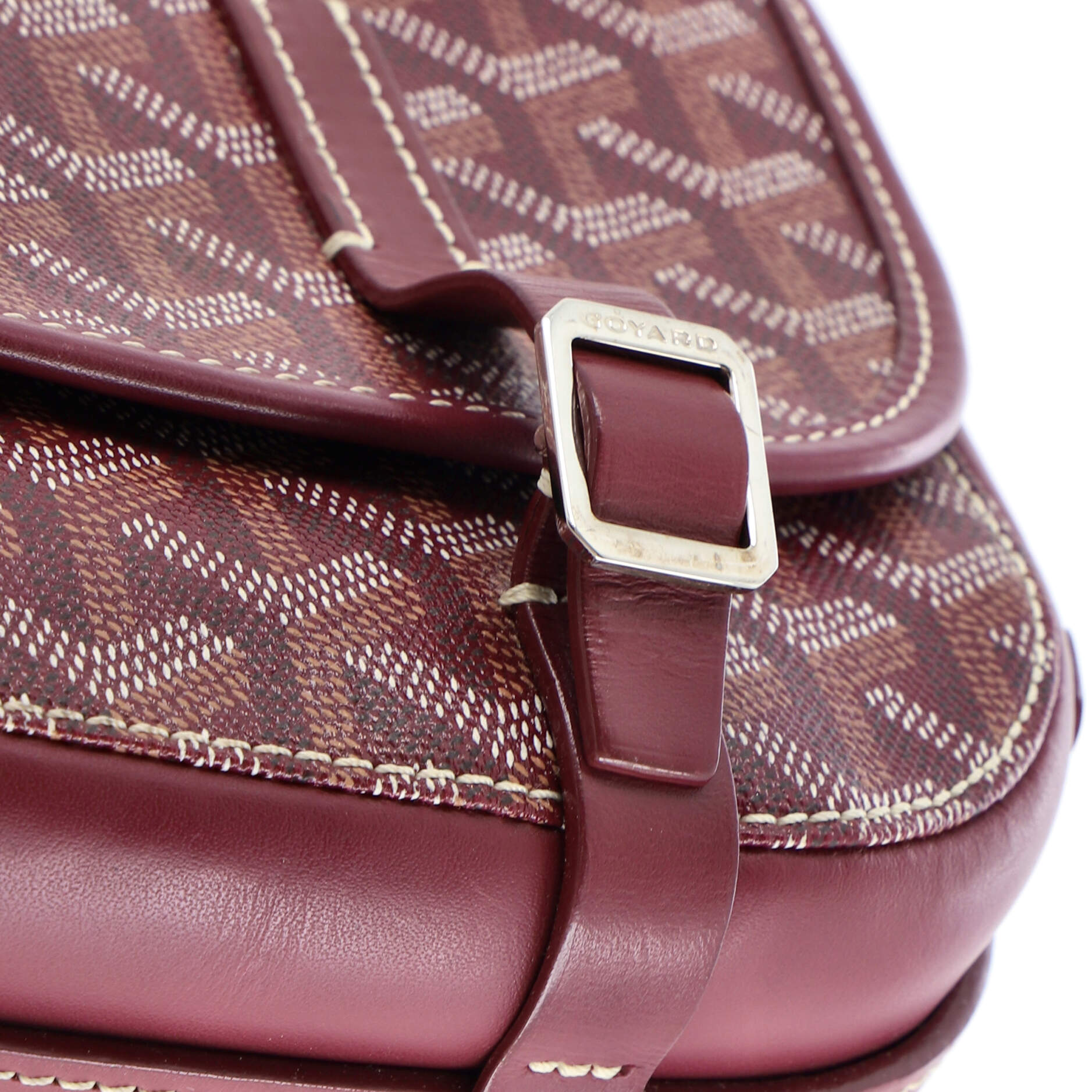 Goyard Burgundy Goyardine Coated Canvas and Leather Belvedere II