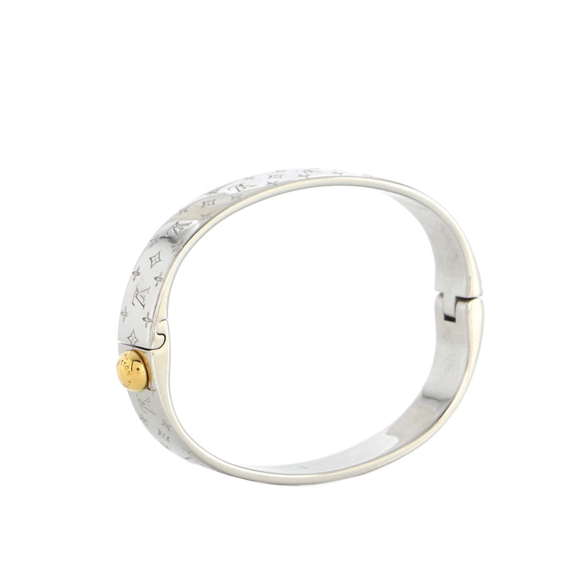 Louis Vuitton Bracelet Nanogram Cuff Monogram S in Palladium with Palladium  - US