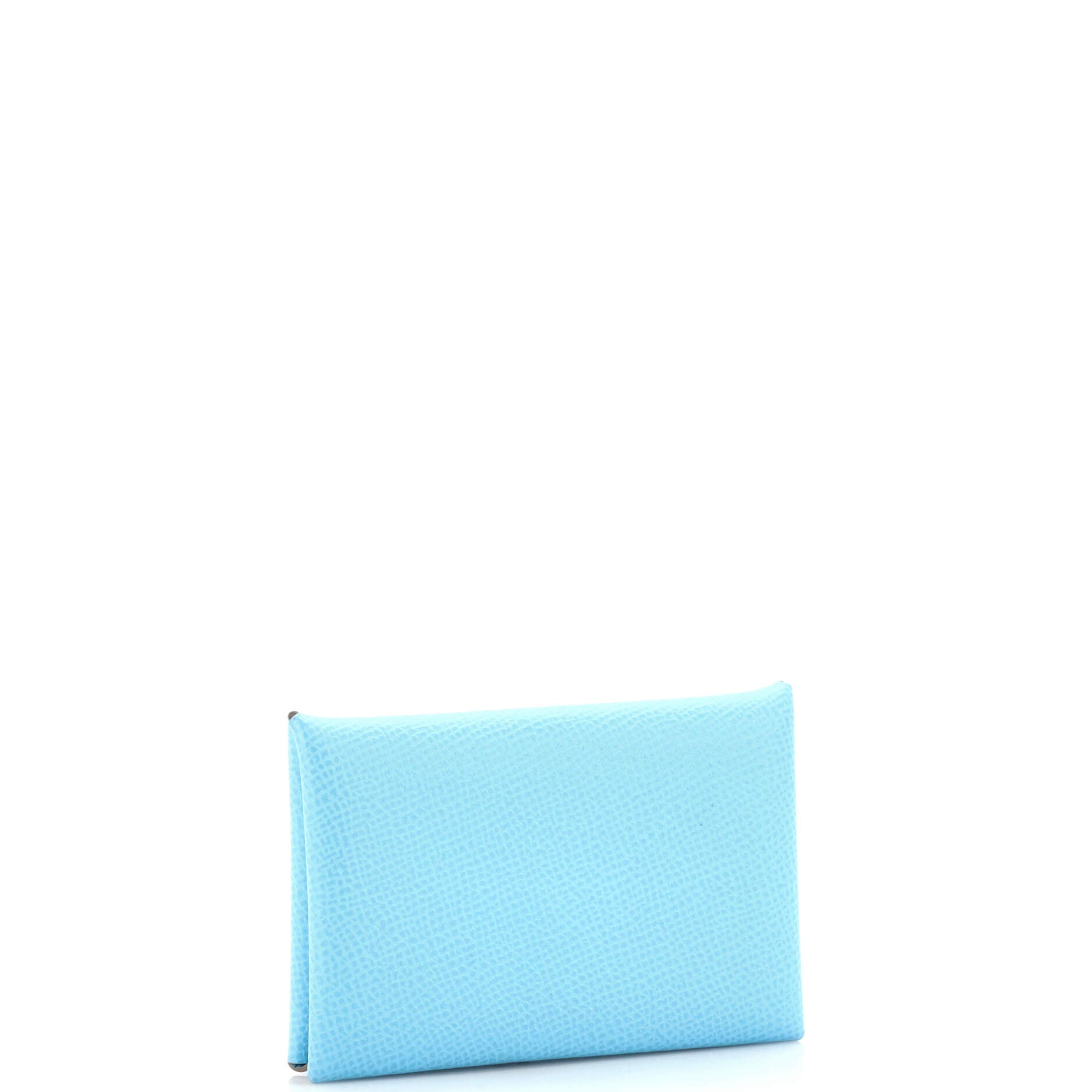 Hermes Calvi Card Holder Epsom Leather Gold Hardware In Sky Blue