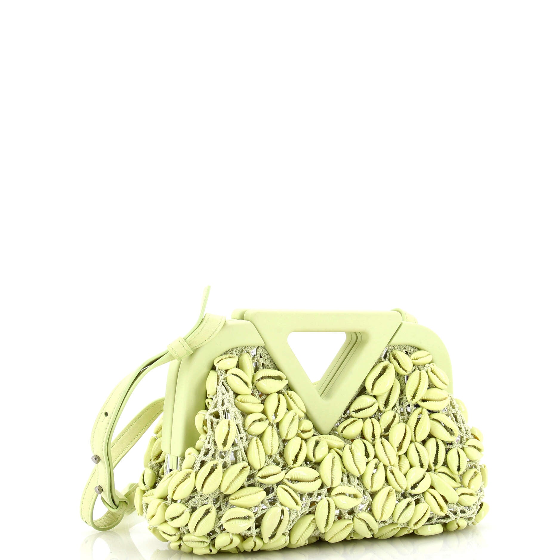 Bottega Veneta Green Crochet Small Point Bag for Women