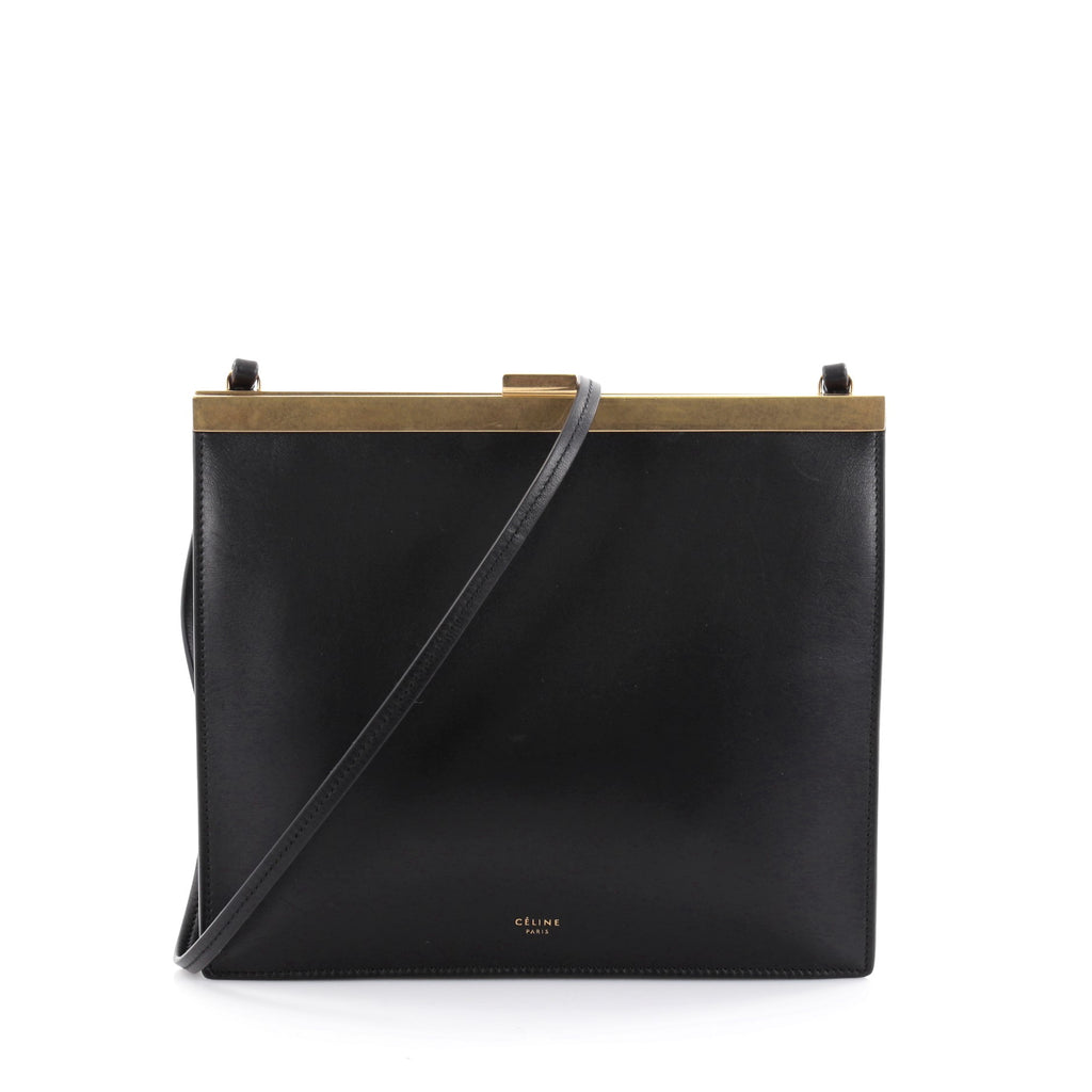 Buy Celine Clasp Crossbody Bag Leather Mini Black 2301501 – Rebag