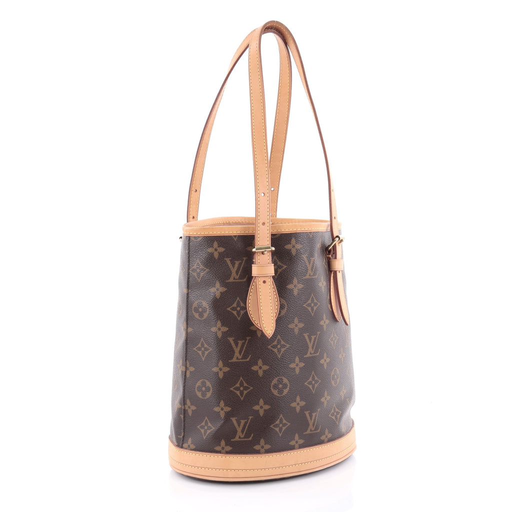 Buy Louis Vuitton Petit Bucket Bag Monogram Canvas Brown 2303201 – Rebag