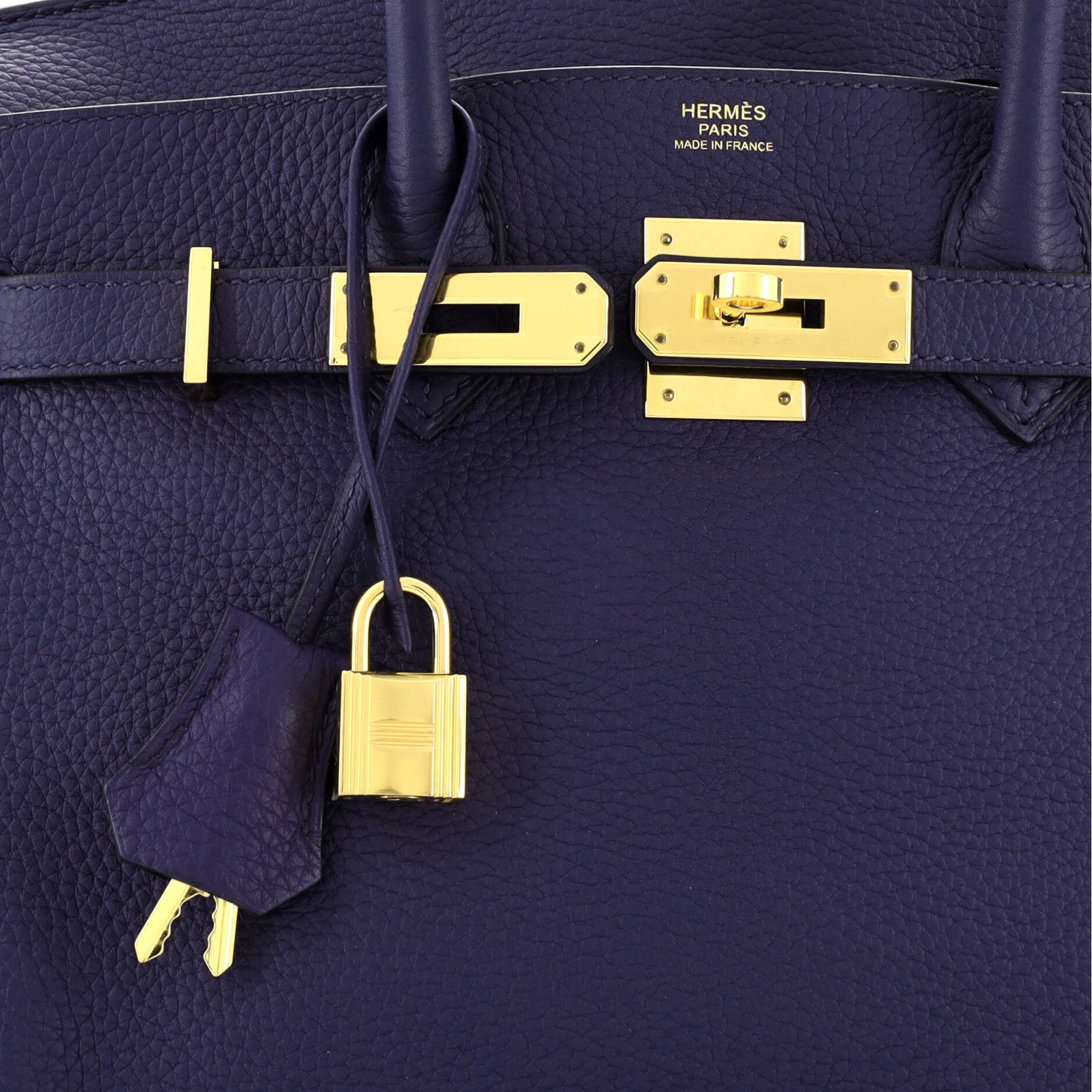 Hermes Birkin 25 Bag Blue Encre Gold Hardware Togo Leather