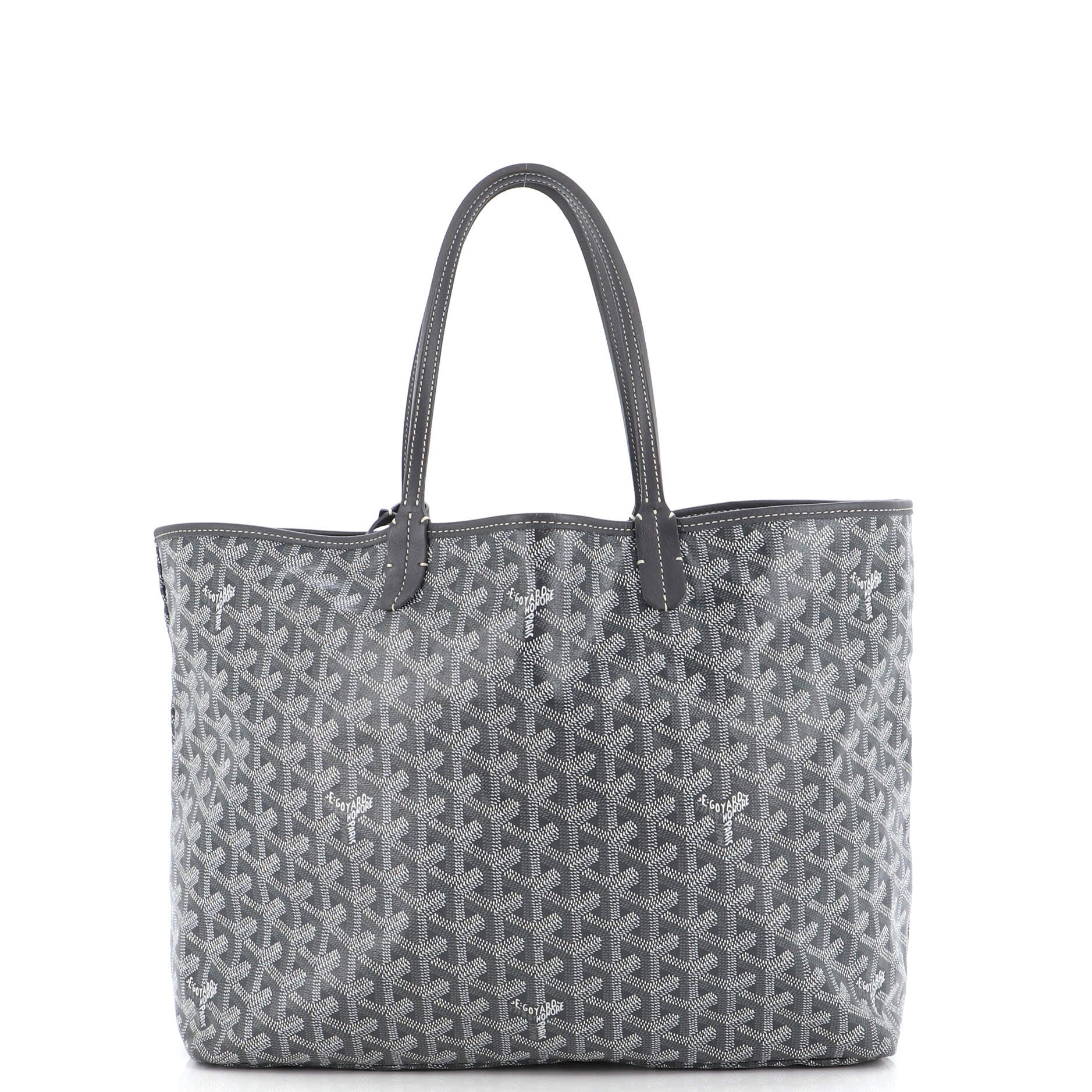 Goyard Saint Louis Claire voie Chevron Print Coated Canvas Tote Bag White