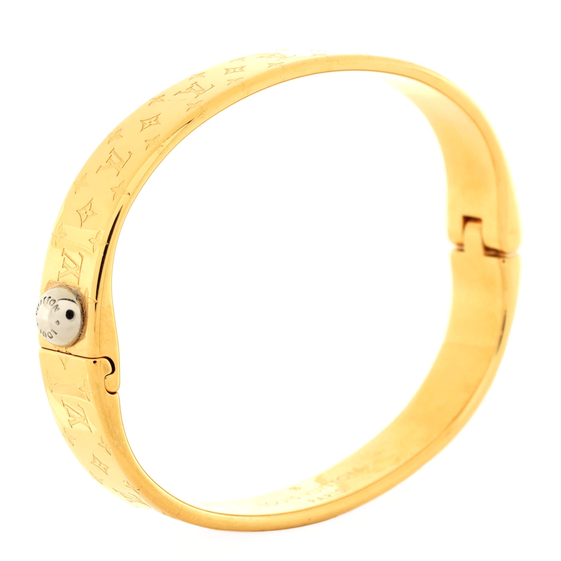 LOUIS VUITTON 18K Yellow Gold Empreinte Bangle Bracelet 17 423595