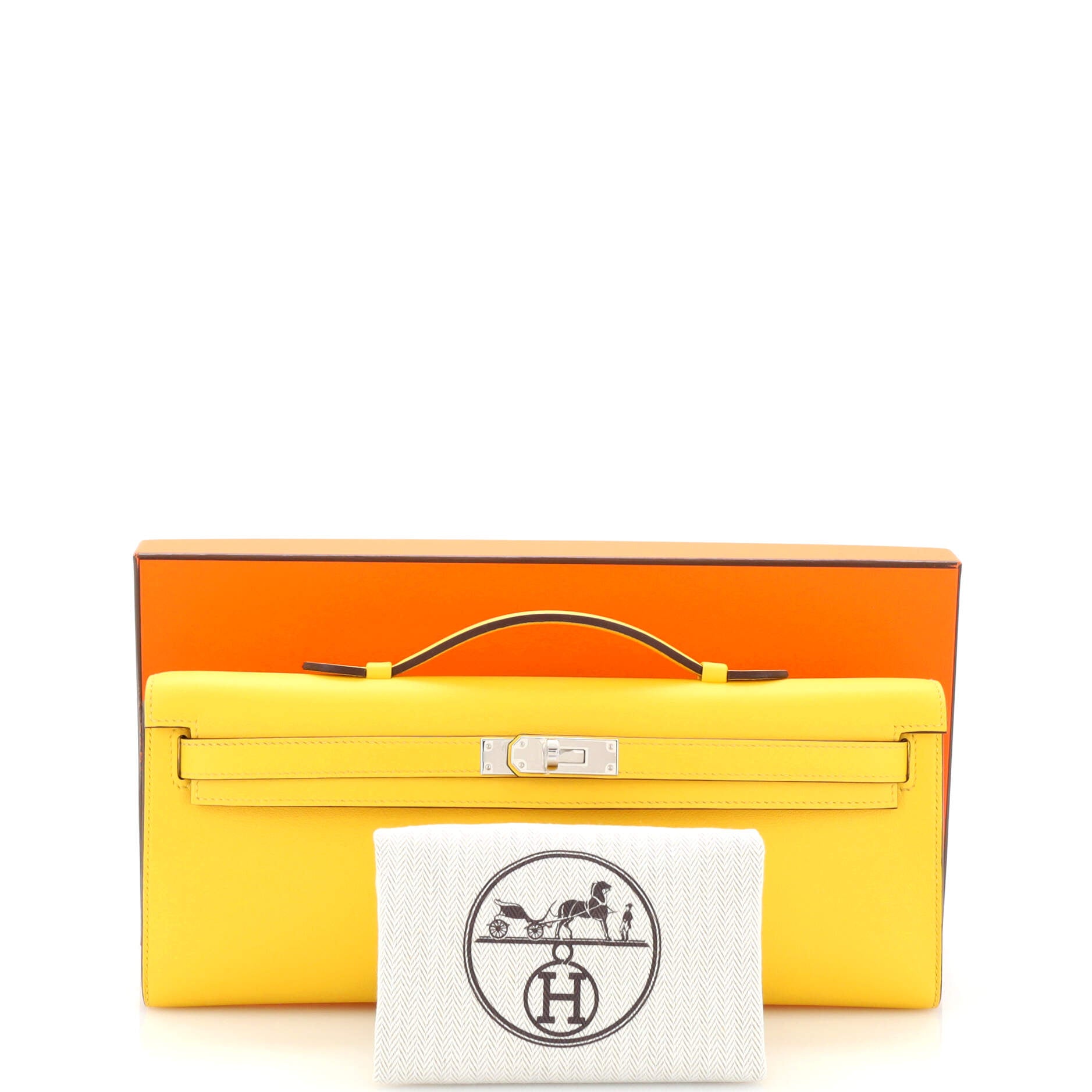 Hermes Kelly Cut Pochette Swift Yellow