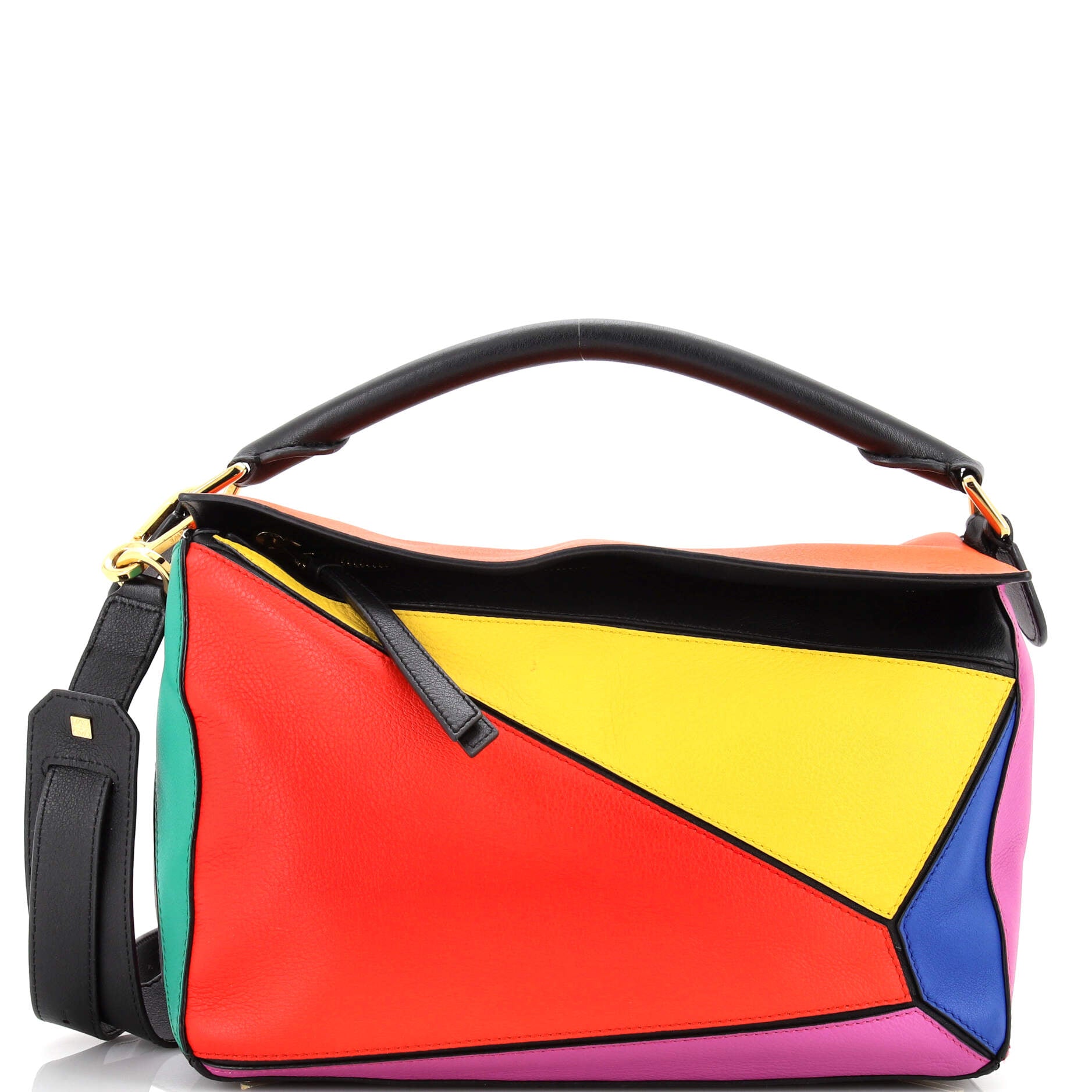 Loewe Puzzle Colorblock Leather Satchel Bag, Pink/Multi - Bergdorf Goodman