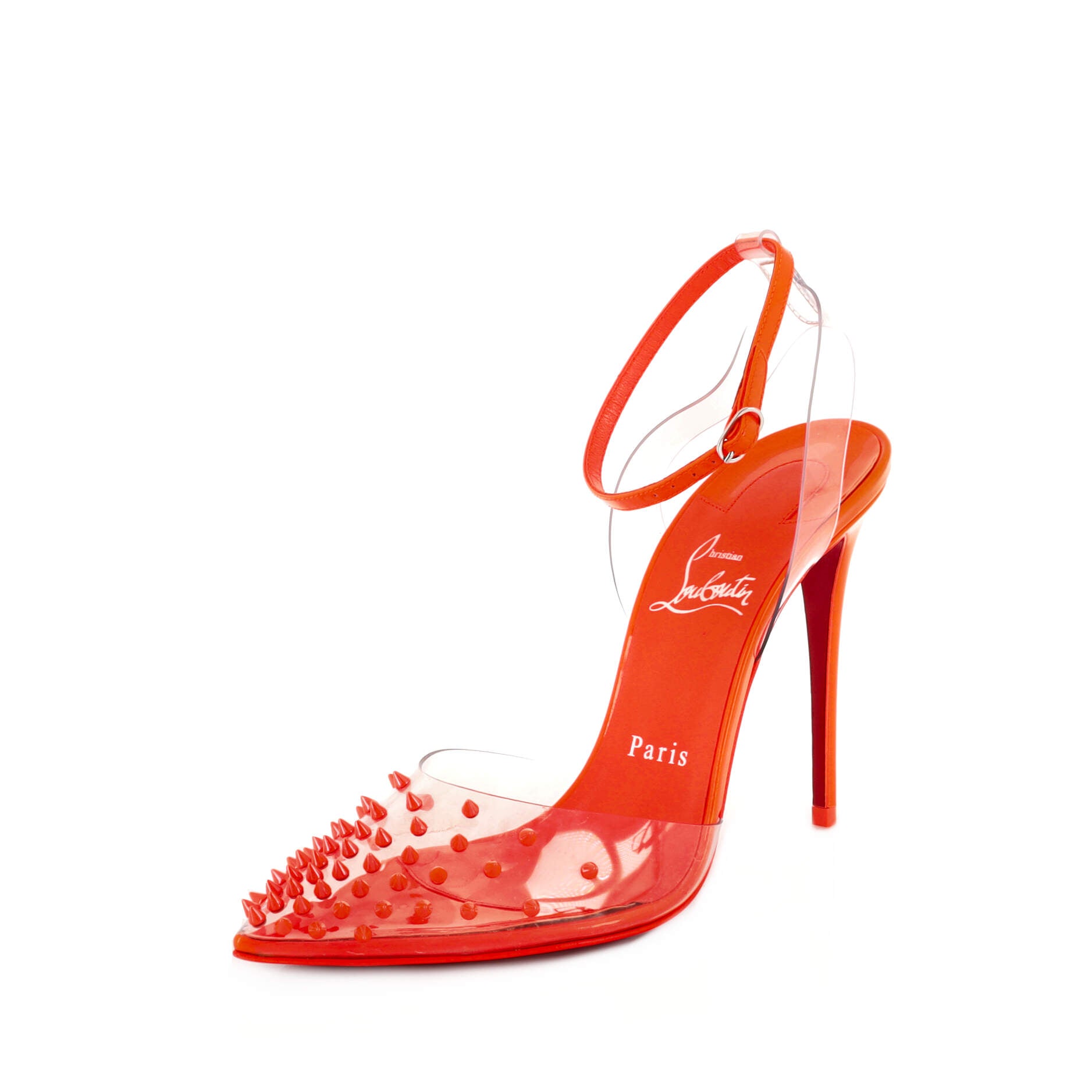 Shop Christian Louboutin Follies Strass 70 Illusion Leather Pumps