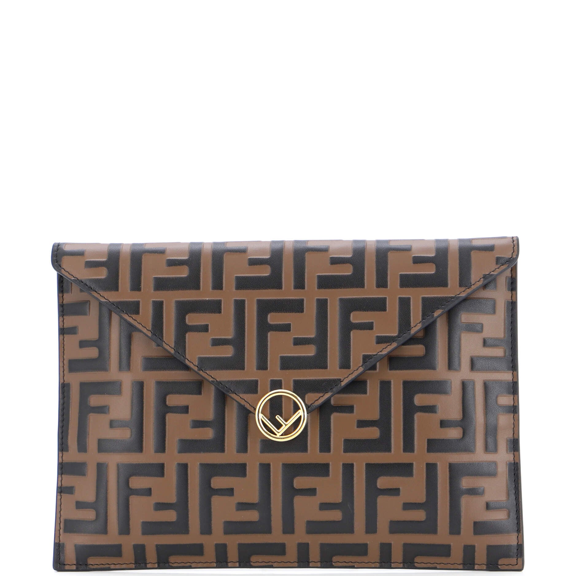 Fendi Ff Motif Flat Pouch Bag in Black for Men