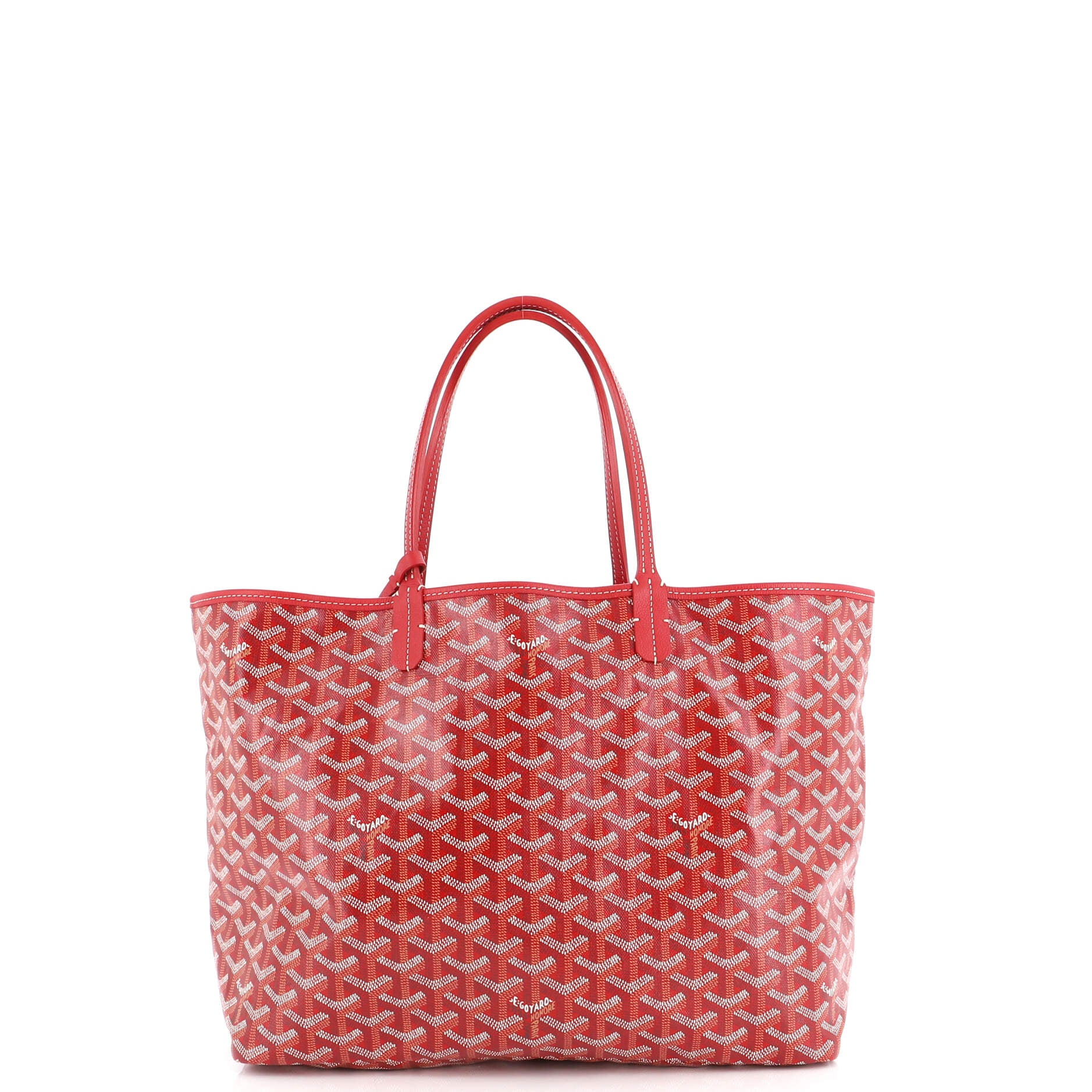 Goyard Saint Louis Claire voie Chevron Print Coated Canvas Tote Bag White