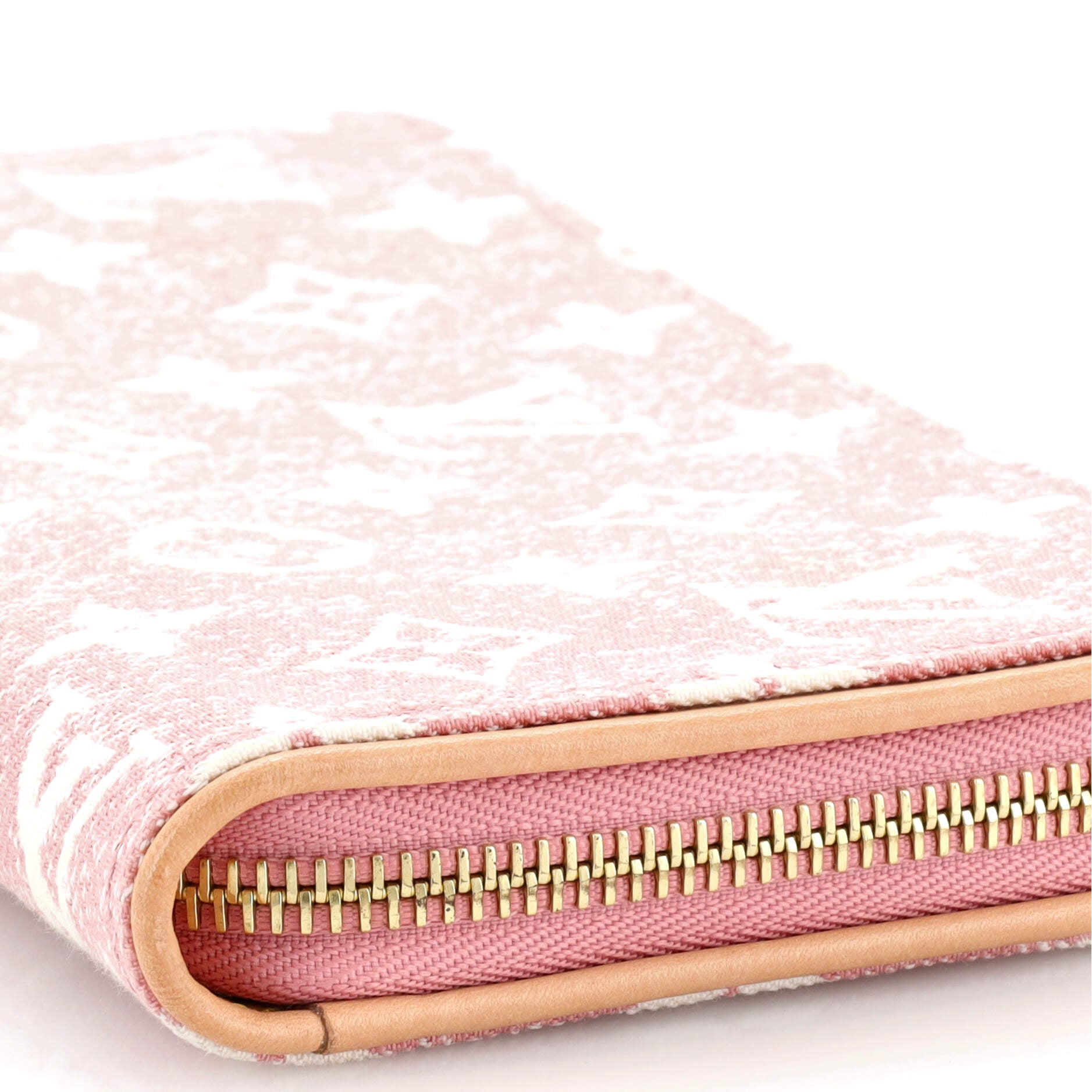 Louis Vuitton Zippy Wallet Denim Jacquard Pink