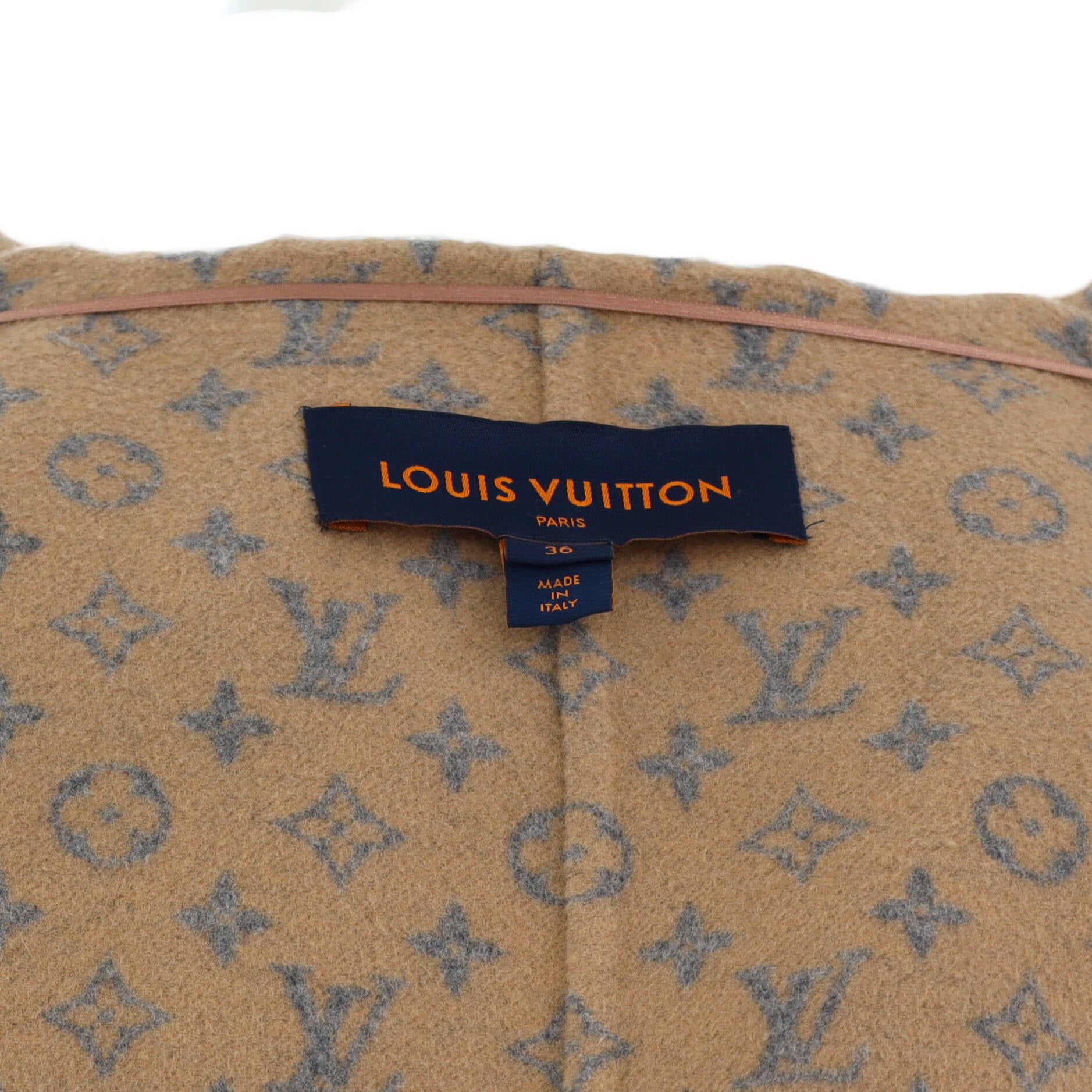 Louis Vuitton Giant Monogram Hooded Wrap Coat Beige Wool ref.241871 - Joli  Closet