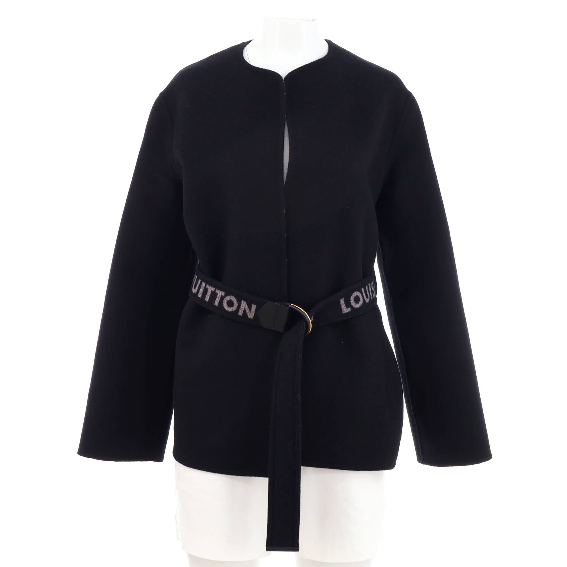 Louis Vuitton Reversible Damier Azur Hooded Wrap Coat ECRU. Size 42
