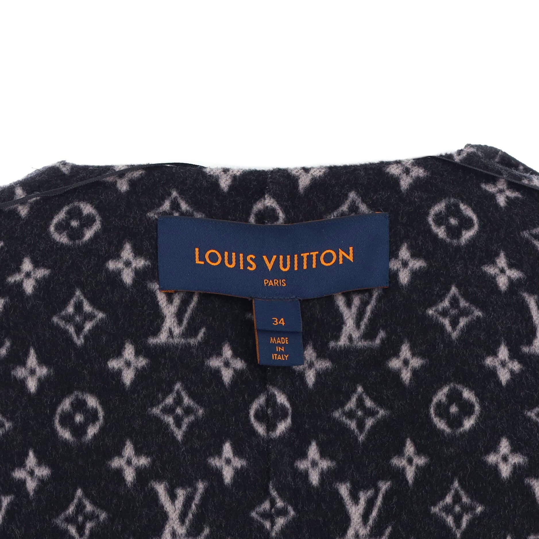Louis Vuitton Women's Monogram Hooded Wrap Coat Wool Blend
