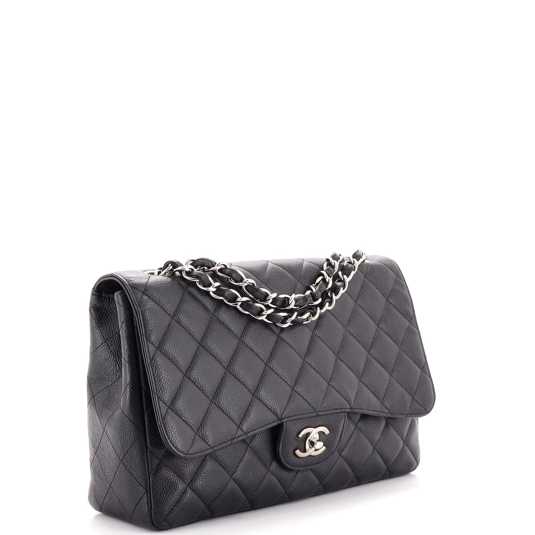 Chanel Pink Quilted Chevron Patent Leather Classic Jumbo Single