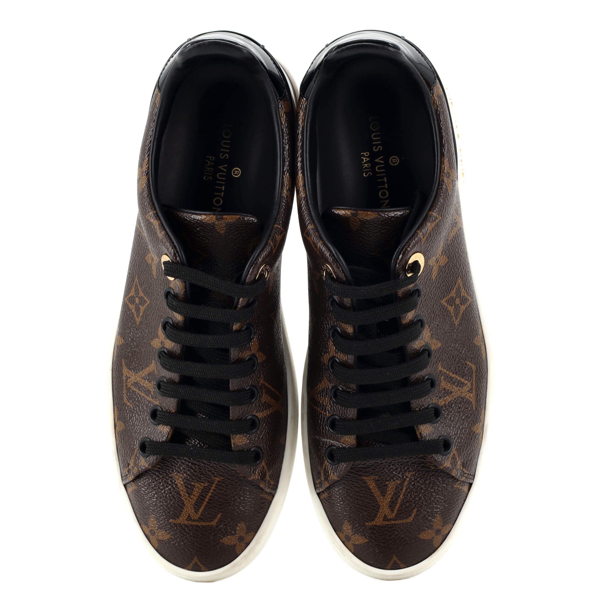 Tops Louis Vuitton Louis Vuitton FRONTROW Lace Up Sneakers in Brown Monogram Canvas