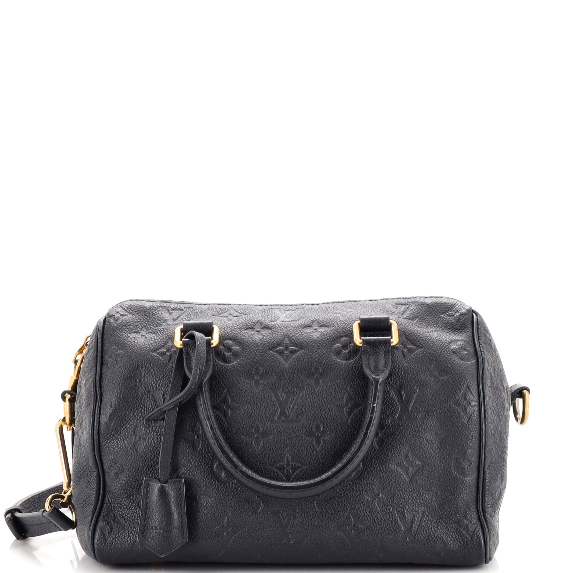 Louis Vuitton Black Monogram Empreinte Leather Speedy Bandouliere