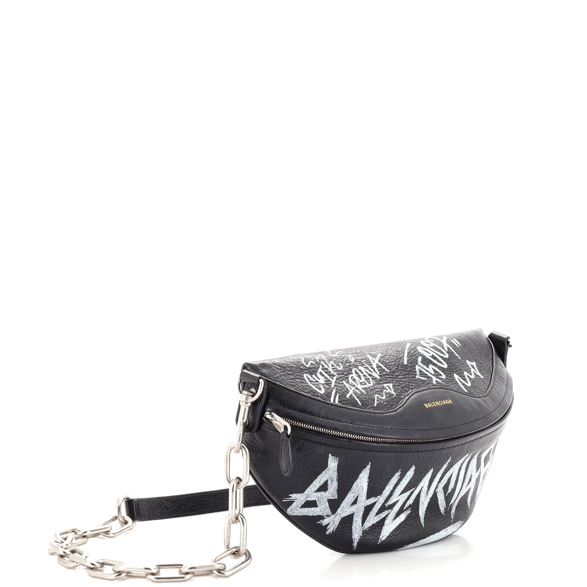 Balenciaga Souvenir XS Graffiti Belt Bag - Black Waist Bags