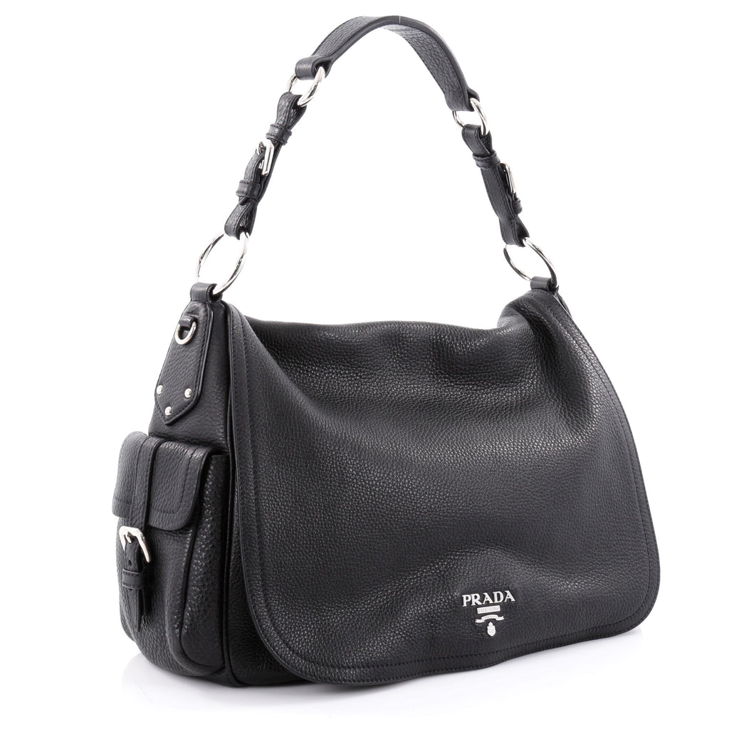 Buy Prada Side Pocket Flap Shoulder Bag Vitello Daino Large 2325801 – Rebag