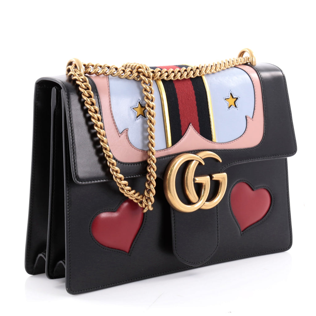 Buy Gucci Web Heart Marmont Chain Shoulder Bag Leather 2327201 – Rebag