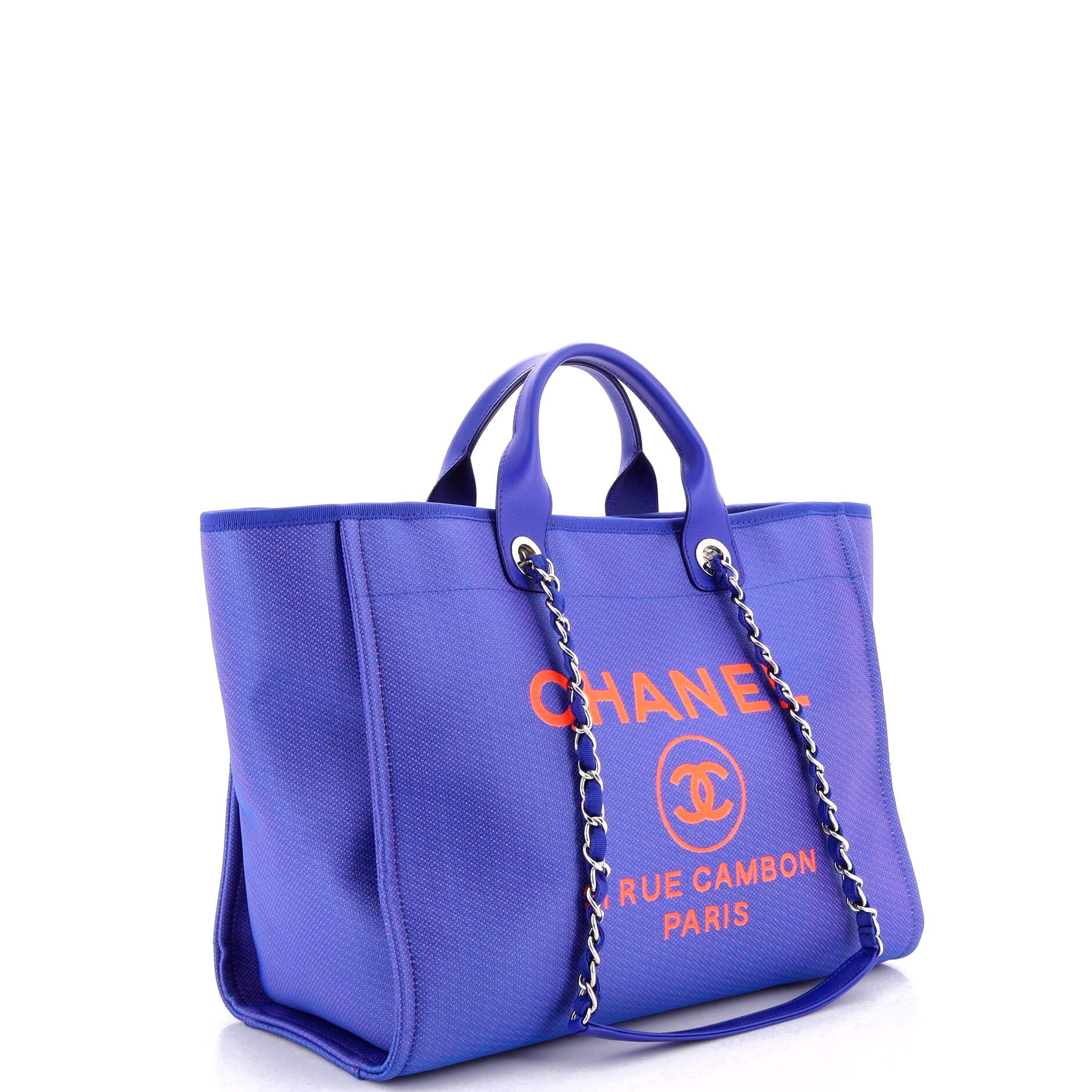 Chanel Navy Blue Mixed Fibers Large Deauville Tote Bag GHW