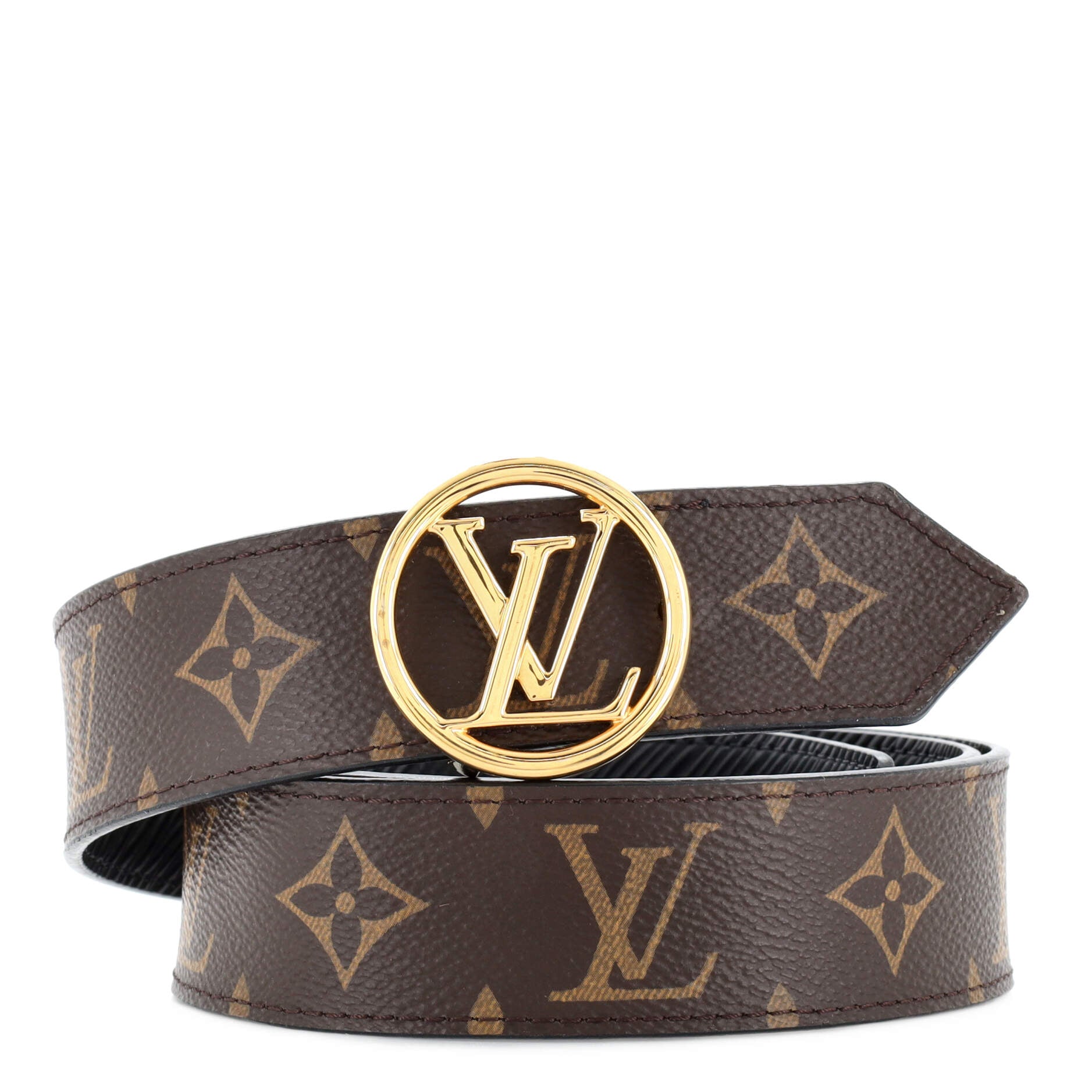 Louis Vuitton LV Initiales Reversible Belt Monogram Taigarama Wide 85