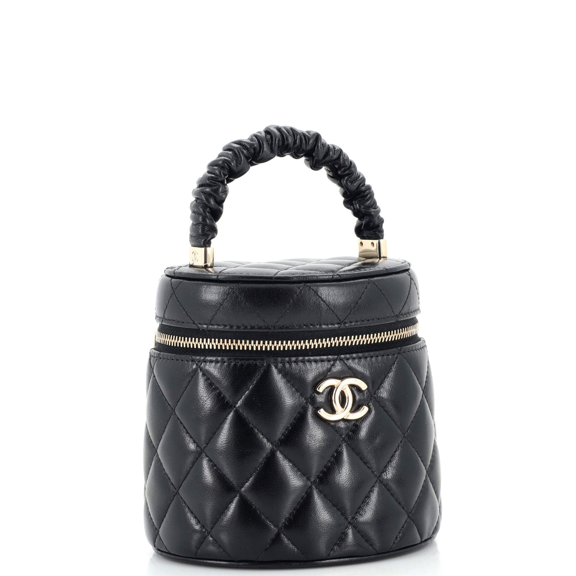 Chanel Trendy CC Bowling Bag Quilted Lambskin Medium Gray