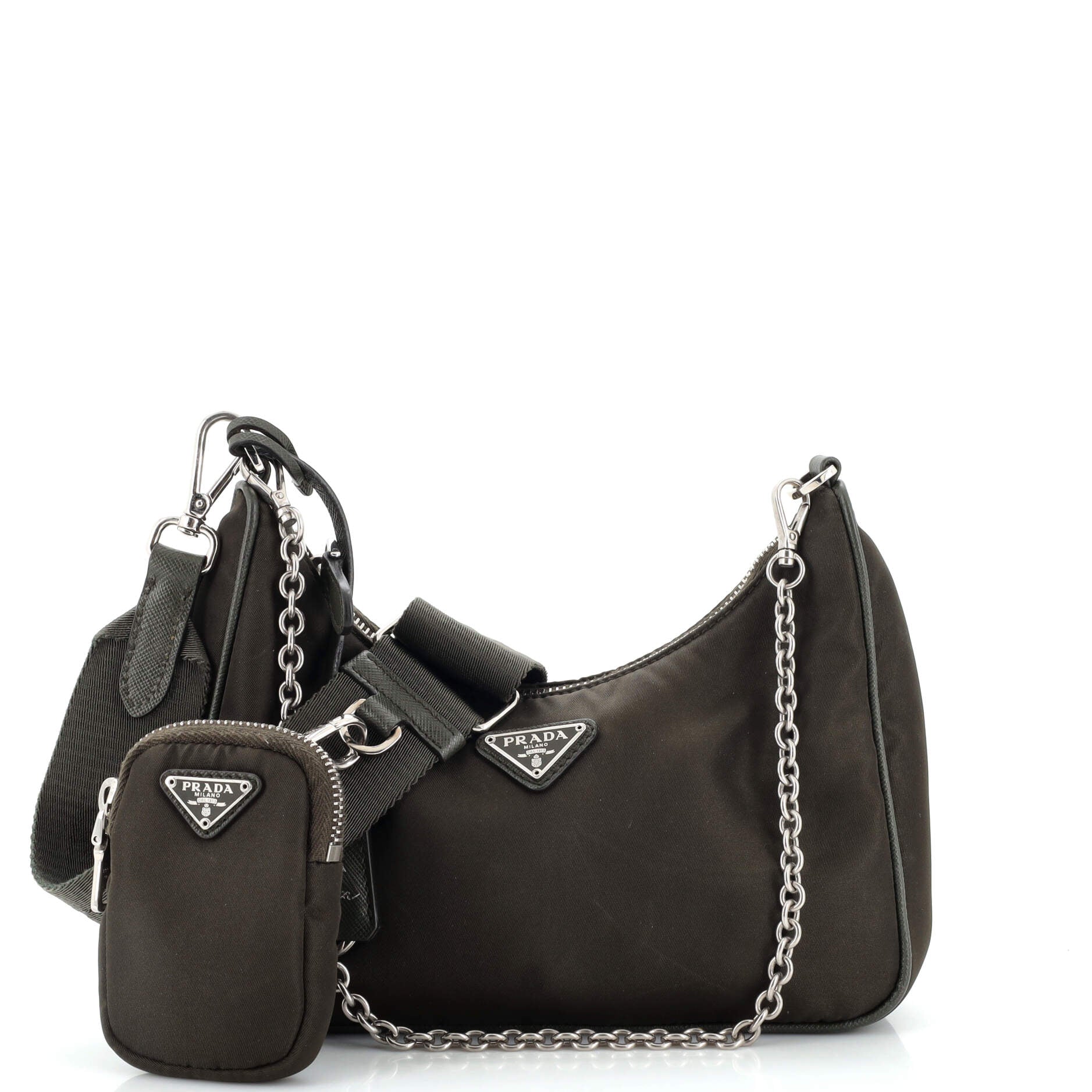 Prada Re-Edition 2005 Shoulder Bag Tessuto Small Neutral