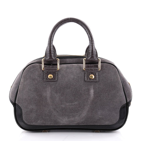 Buy Louis Vuitton Havane Stamped Trunk Bowler Bag Suede PM 2332703 – Rebag