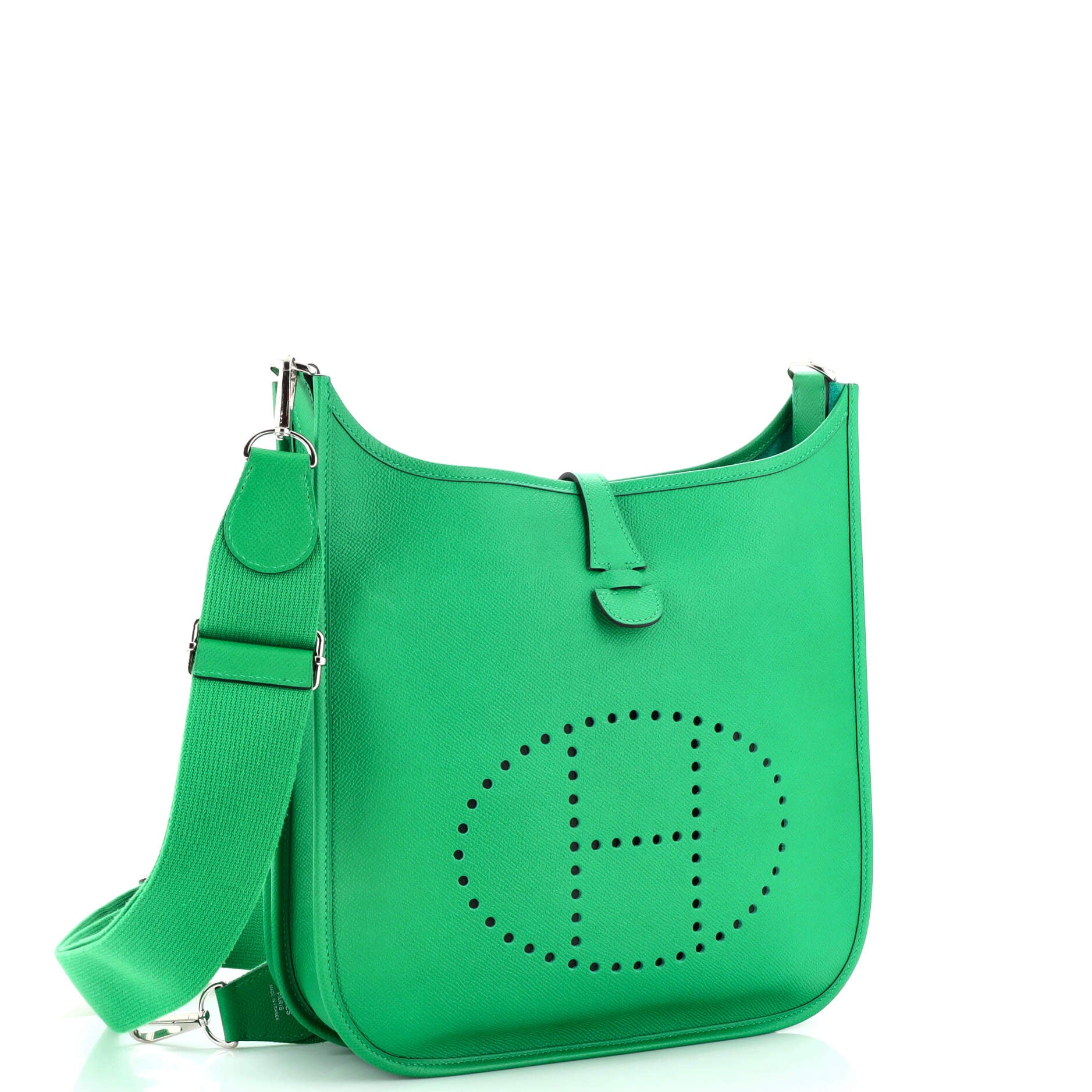 Hermes Evelyne III PM Epsom Bamboo Green Leather Crossbody Bag