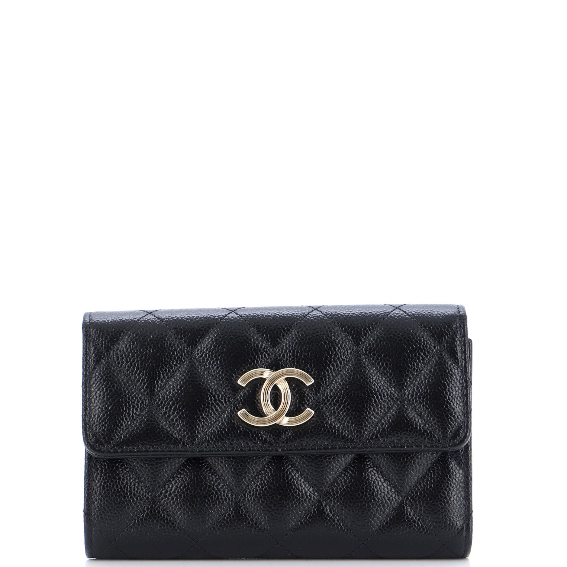 CHANEL Classic Trifold Flap Wallet Quilted Lambskin Small