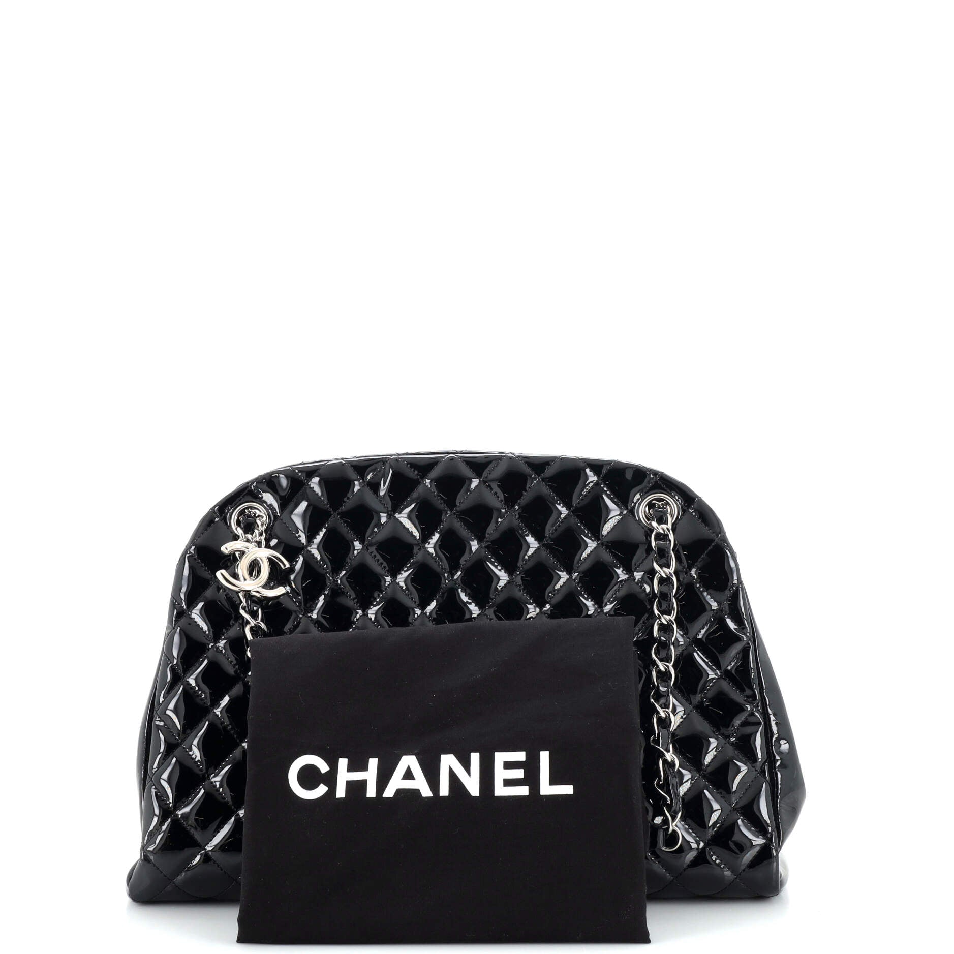 Chanel Mademoiselle Camera Bag Vertical Quilted Patent Medium at