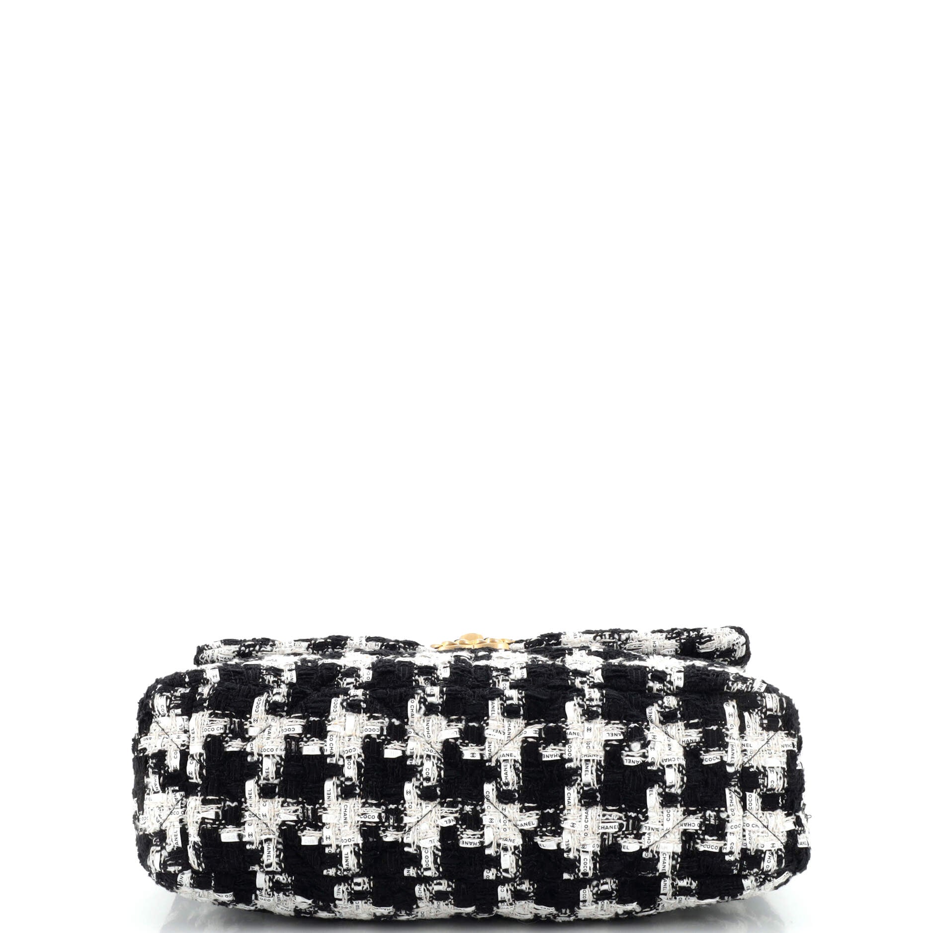 Chanel Large 19 flap bag in ribbon houndstooth tweed